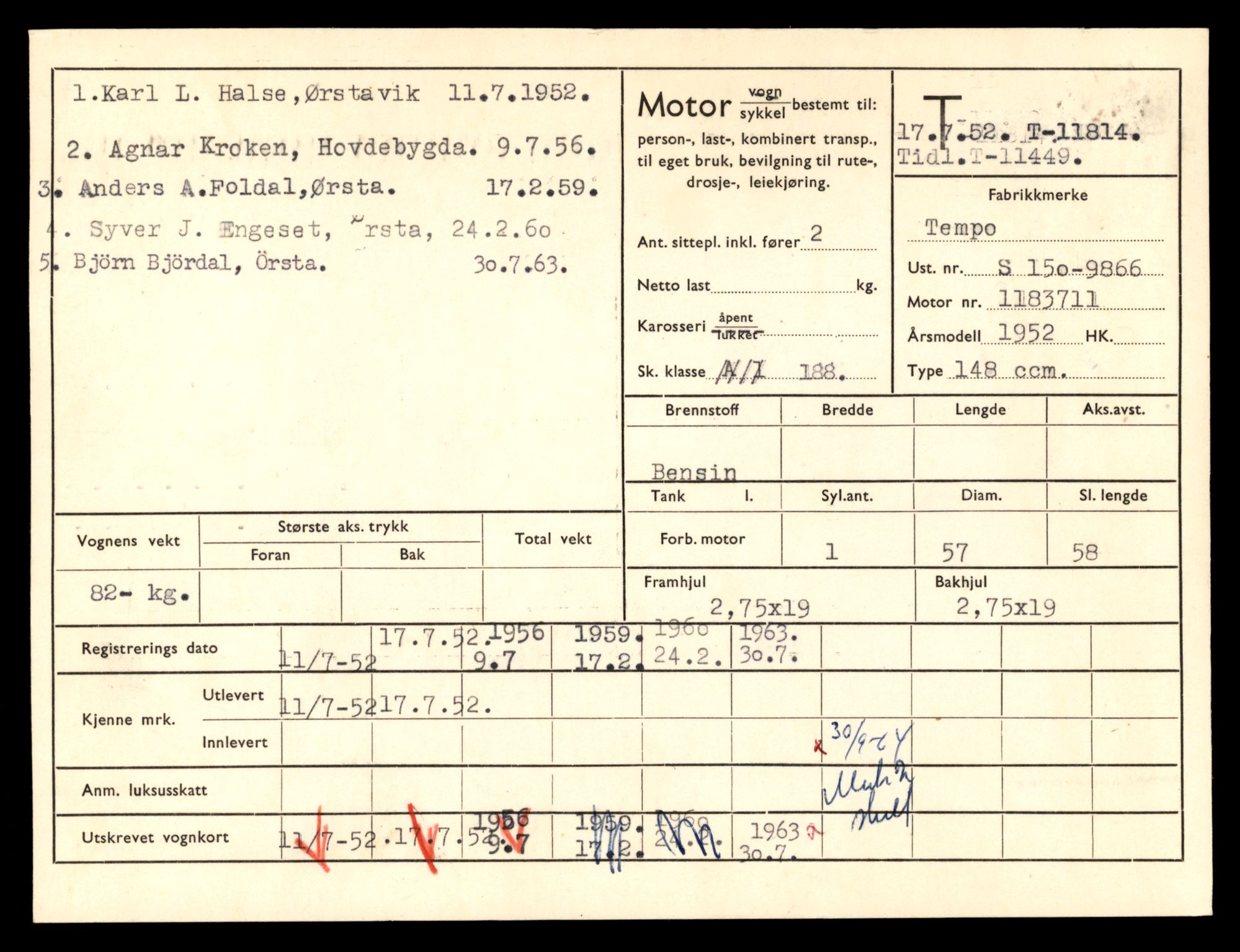 Møre og Romsdal vegkontor - Ålesund trafikkstasjon, AV/SAT-A-4099/F/Fe/L0031: Registreringskort for kjøretøy T 11800 - T 11996, 1927-1998, p. 297