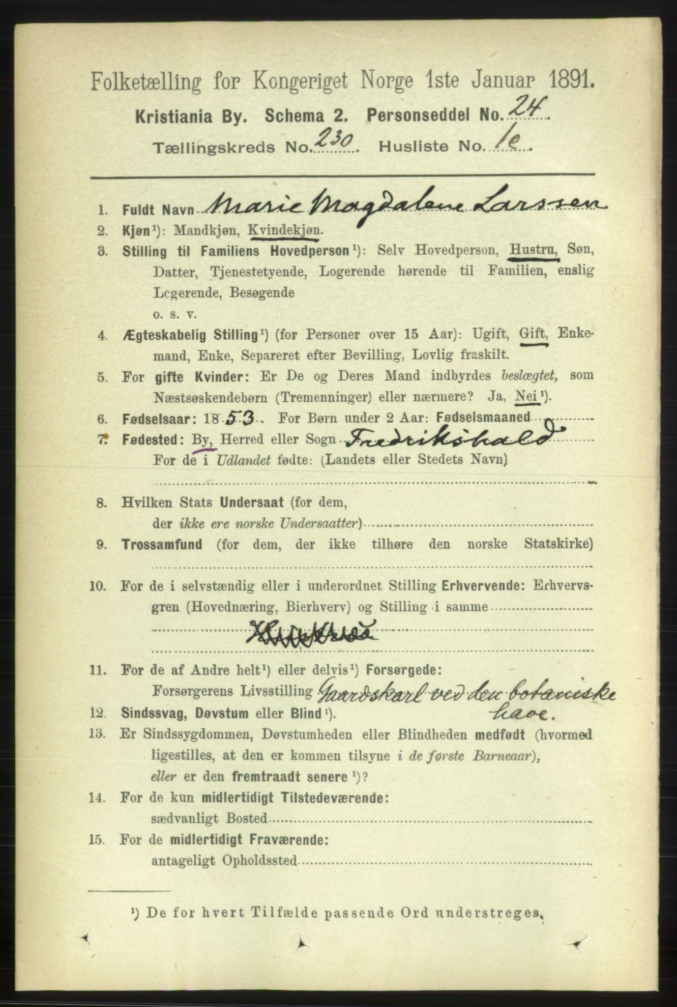 RA, 1891 census for 0301 Kristiania, 1891, p. 142174