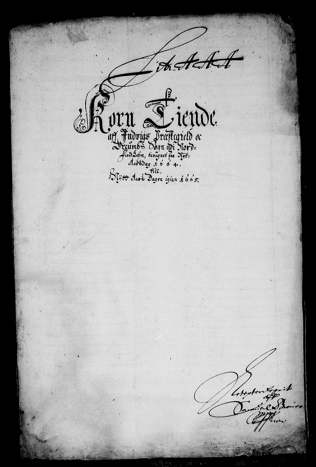 Rentekammeret inntil 1814, Reviderte regnskaper, Stiftamtstueregnskaper, Bergen stiftamt, RA/EA-6043/R/Rc/L0014: Bergen stiftamt, 1664