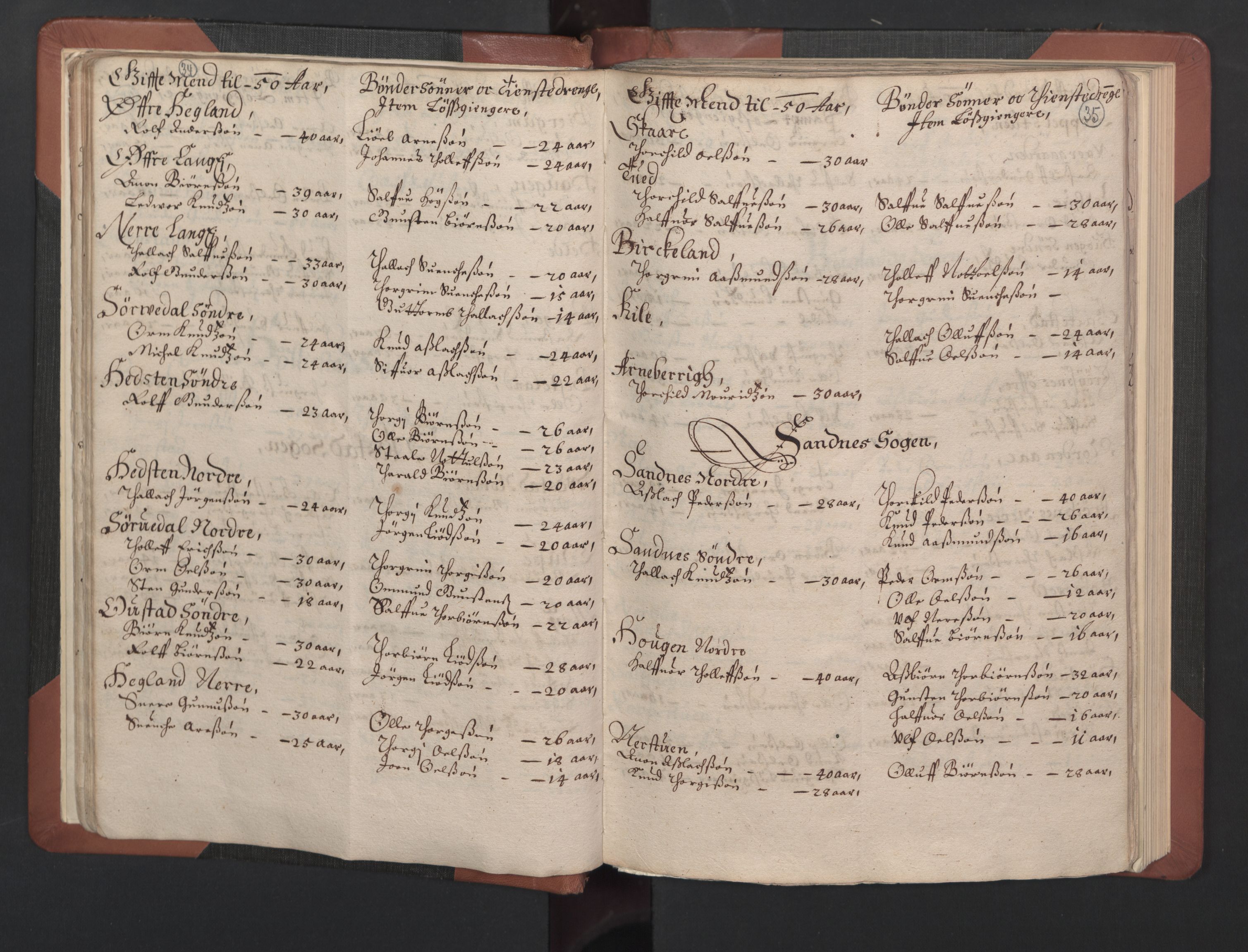 RA, Bailiff's Census 1664-1666, no. 8: Råbyggelaget fogderi, 1664-1665, p. 34-35