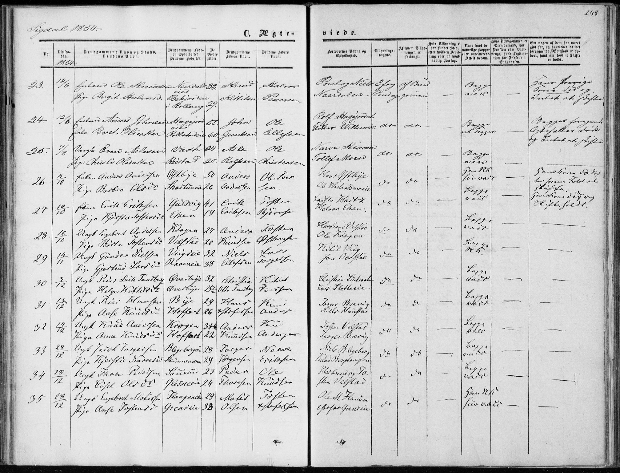 Sigdal kirkebøker, AV/SAKO-A-245/F/Fa/L0008: Parish register (official) no. I 8, 1850-1859, p. 248