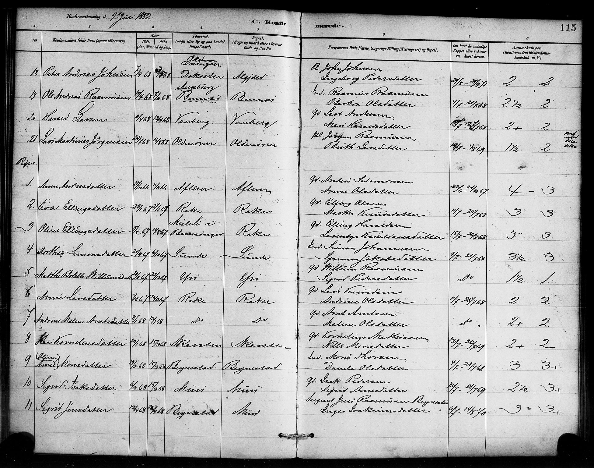 Innvik sokneprestembete, AV/SAB-A-80501: Parish register (official) no. C 1, 1879-1900, p. 115