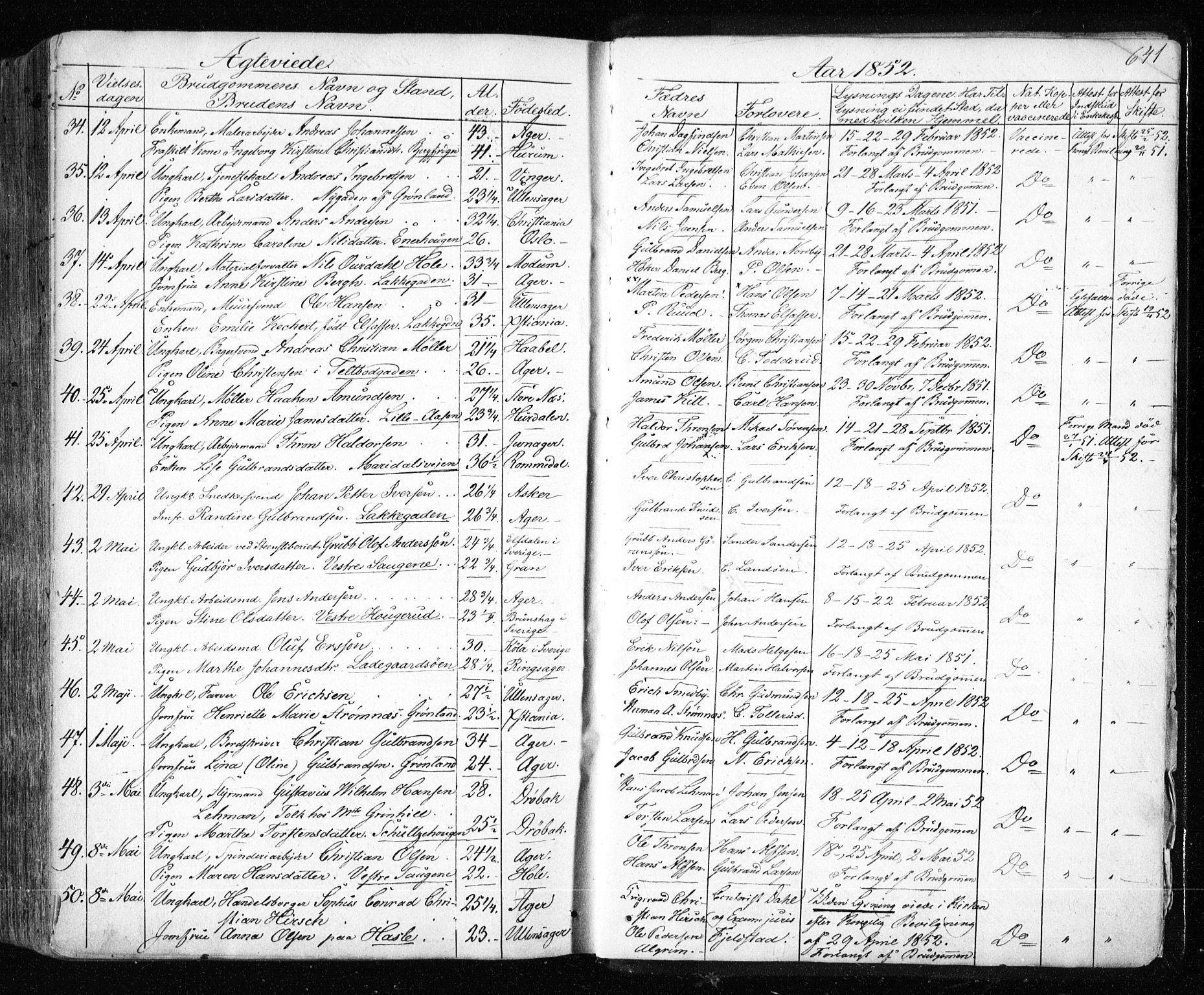 Aker prestekontor kirkebøker, AV/SAO-A-10861/F/L0019: Parish register (official) no. 19, 1842-1852, p. 641