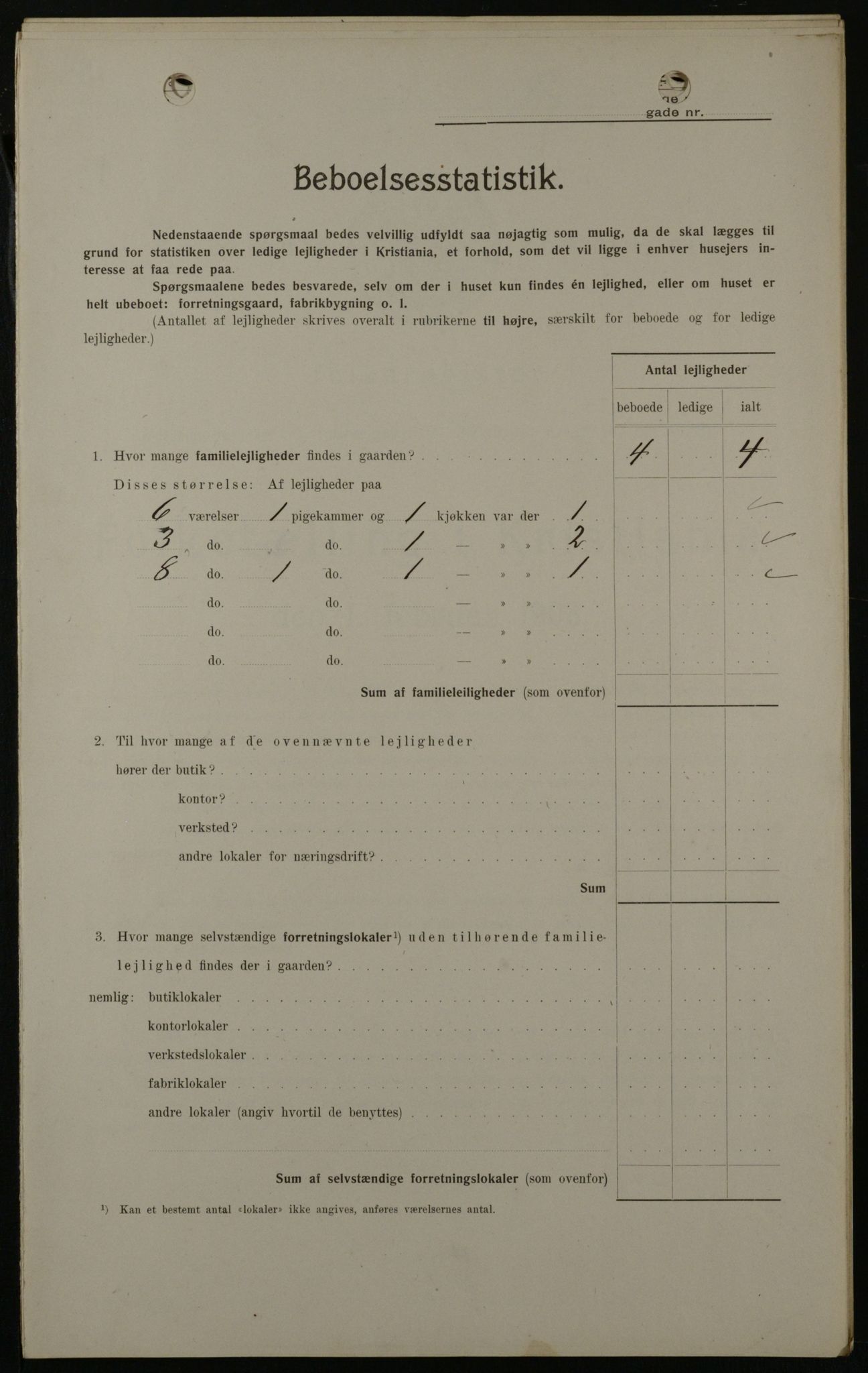 OBA, Municipal Census 1908 for Kristiania, 1908, p. 9274