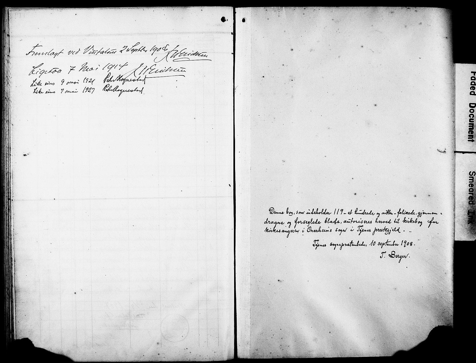 Tysnes sokneprestembete, SAB/A-78601/H/Hab: Parish register (copy) no. C 3, 1908-1924