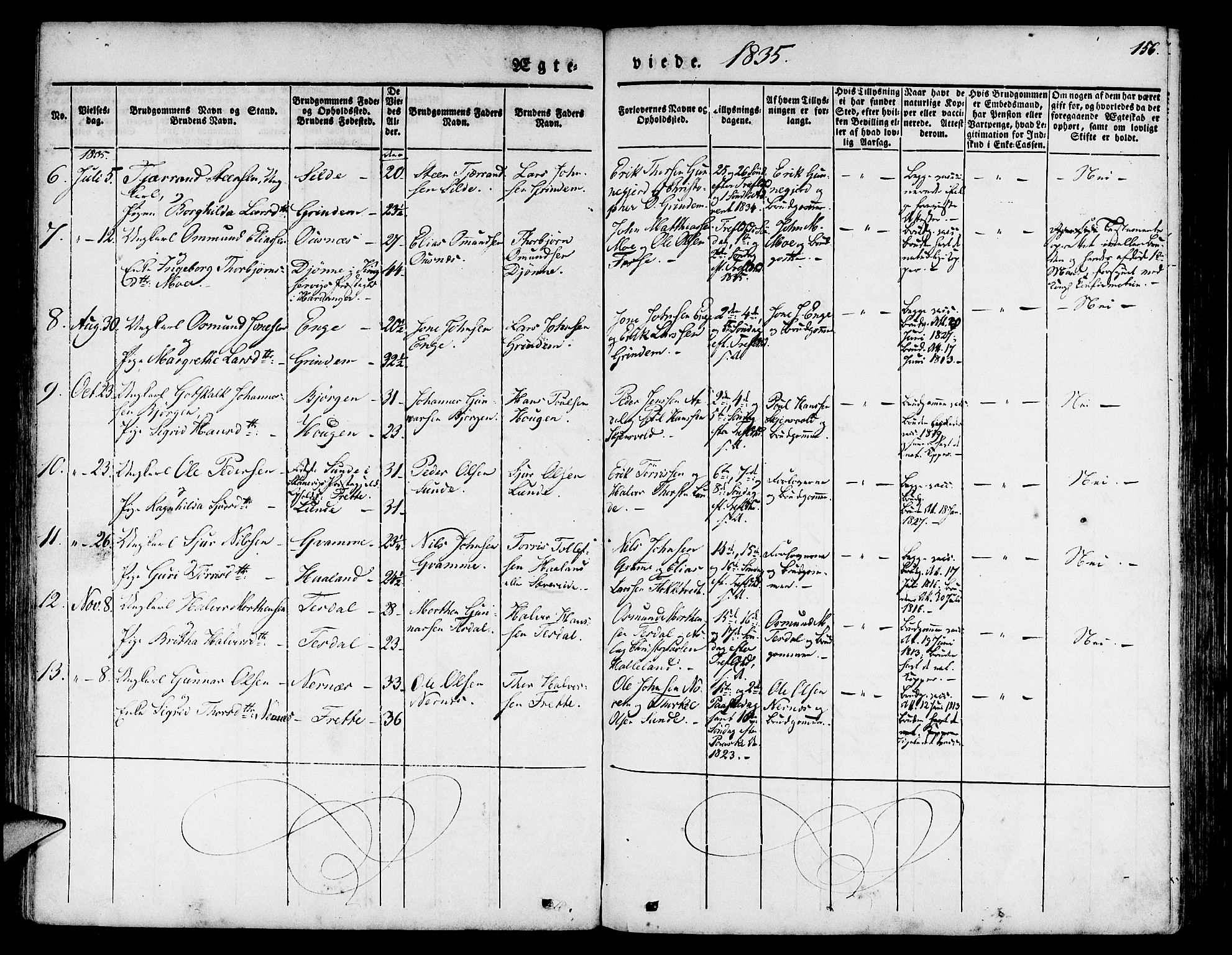 Etne sokneprestembete, AV/SAB-A-75001/H/Haa: Parish register (official) no. A 7, 1831-1847, p. 156