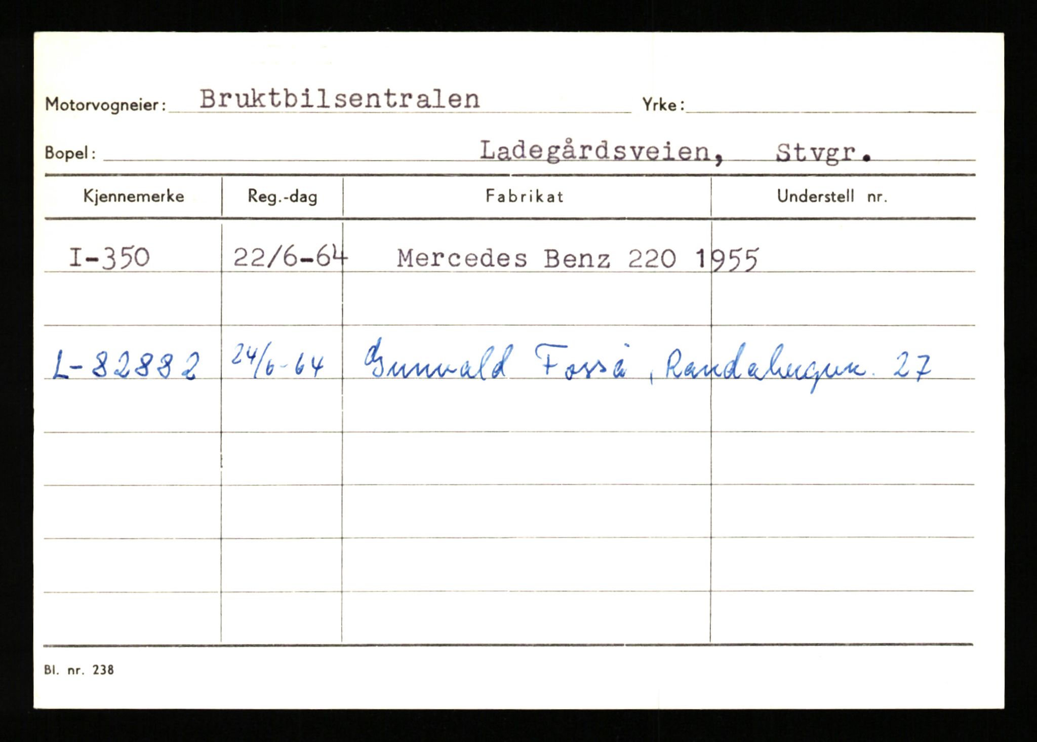 Stavanger trafikkstasjon, SAST/A-101942/0/G/L0001: Registreringsnummer: 0 - 5782, 1930-1971, p. 197
