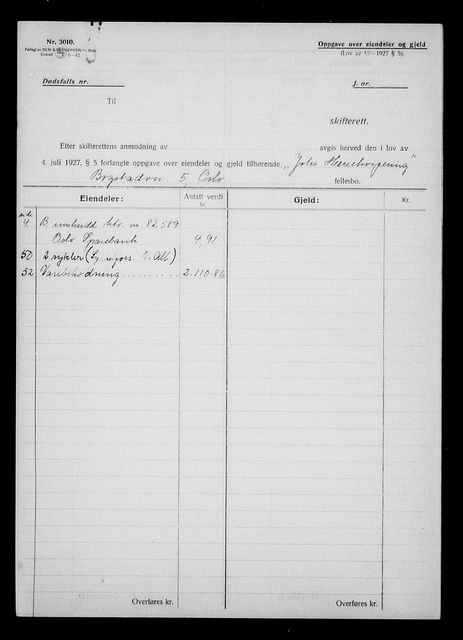 Justisdepartementet, Tilbakeføringskontoret for inndratte formuer, AV/RA-S-1564/H/Hc/Hcc/L0963: --, 1945-1947, p. 41