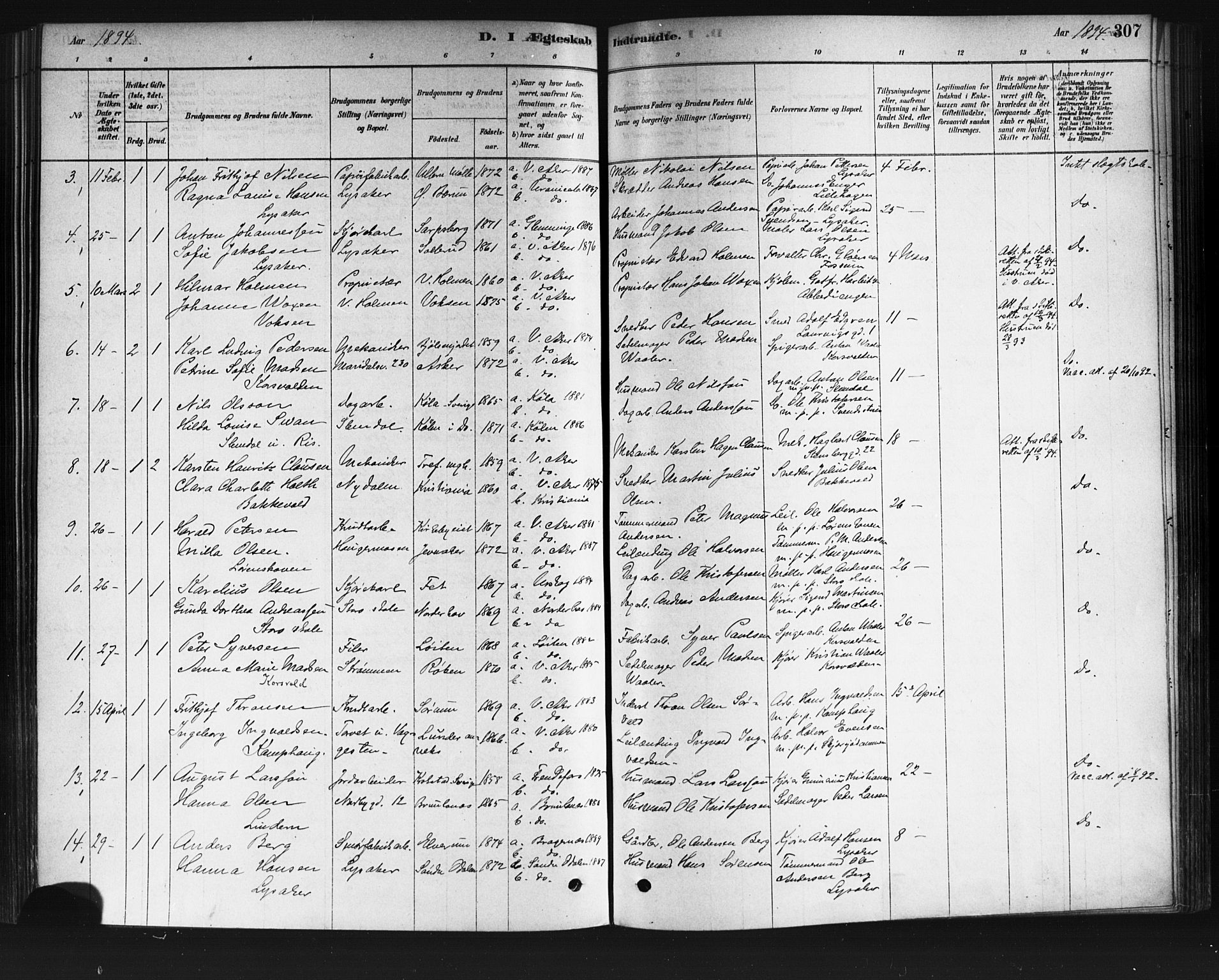 Vestre Aker prestekontor Kirkebøker, SAO/A-10025/F/Fa/L0008: Parish register (official) no. 8, 1878-1903, p. 307