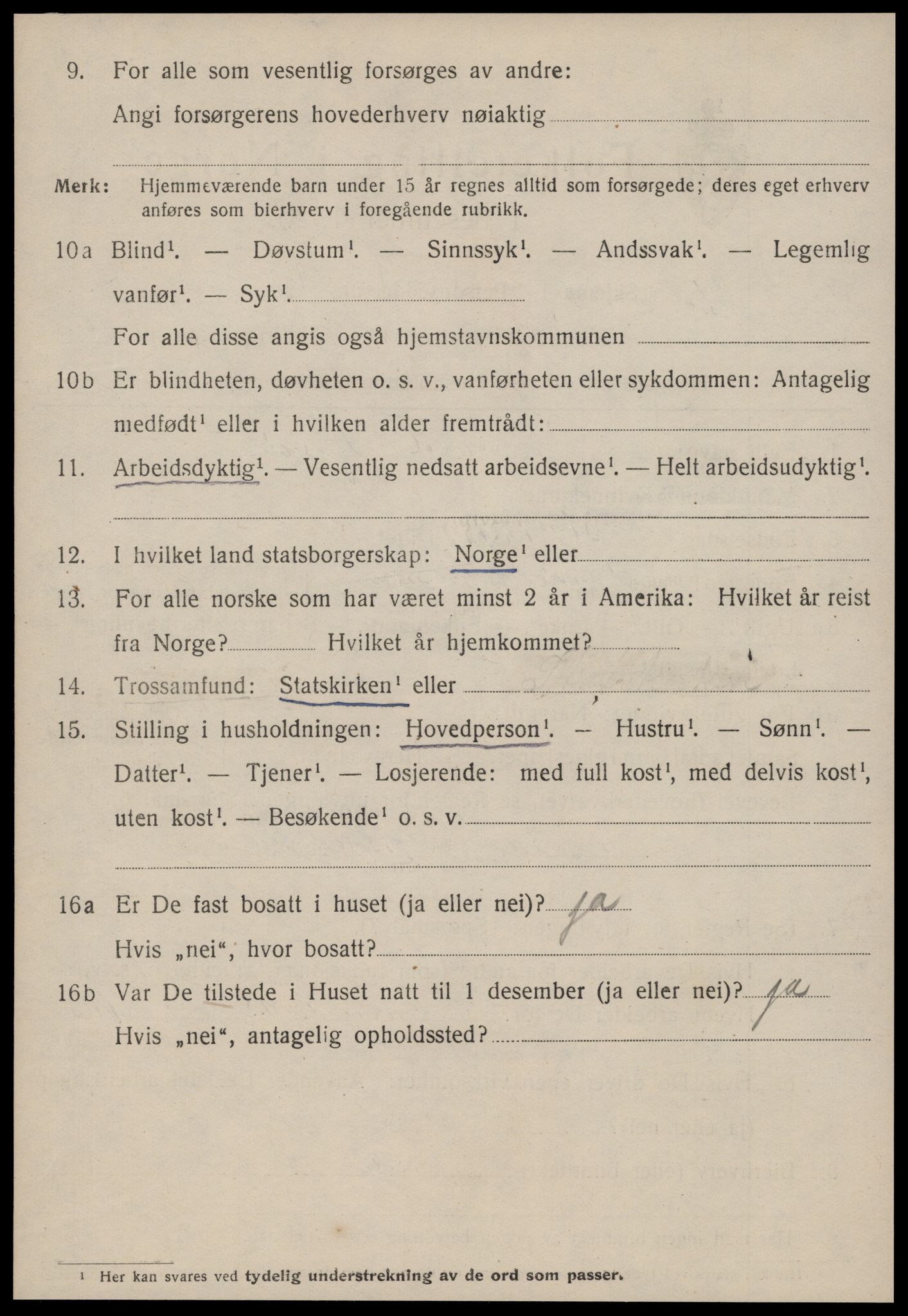 SAT, 1920 census for Kristiansund, 1920, p. 24288