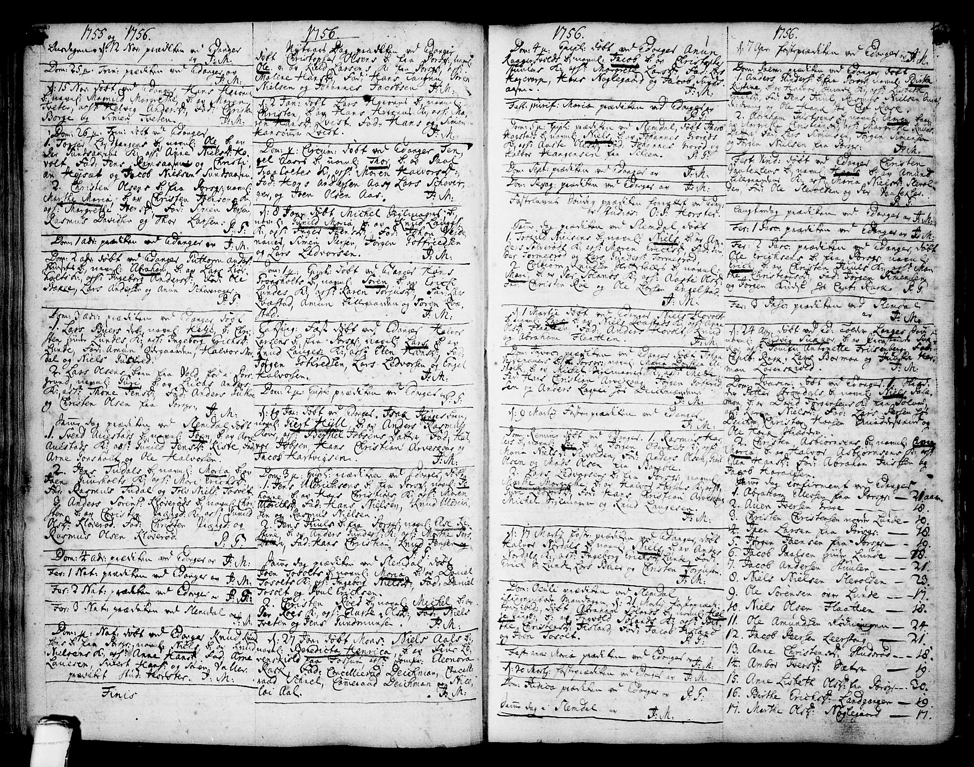 Eidanger kirkebøker, SAKO/A-261/F/Fa/L0004: Parish register (official) no. 4, 1733-1759, p. 180-181