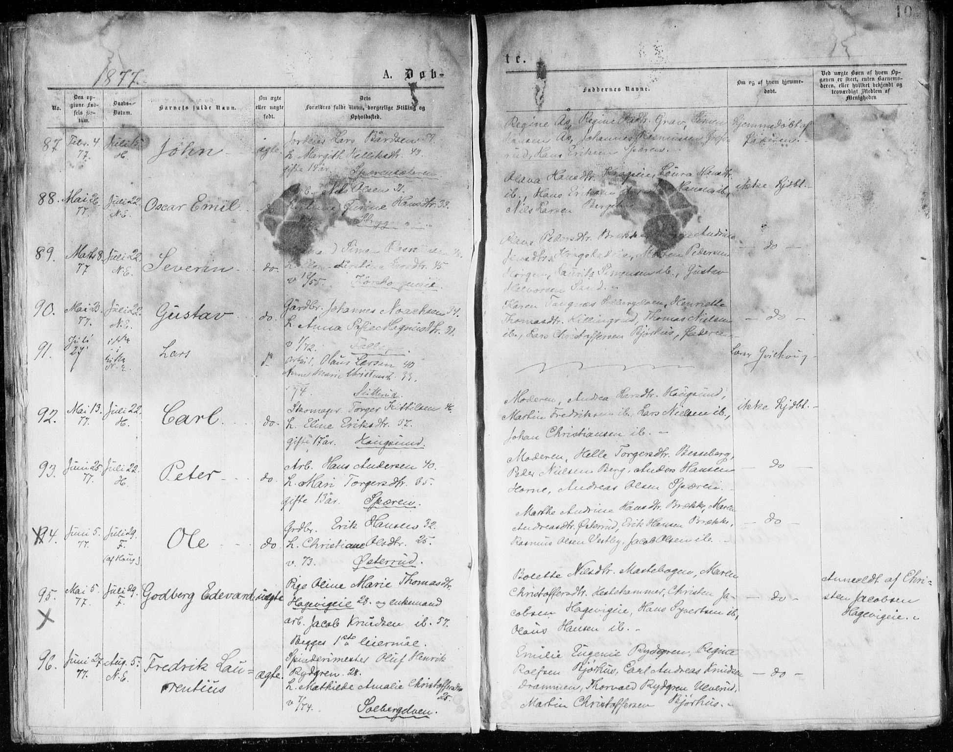 Eiker kirkebøker, AV/SAKO-A-4/G/Ga/L0004: Parish register (copy) no. I 4, 1877-1877, p. 10