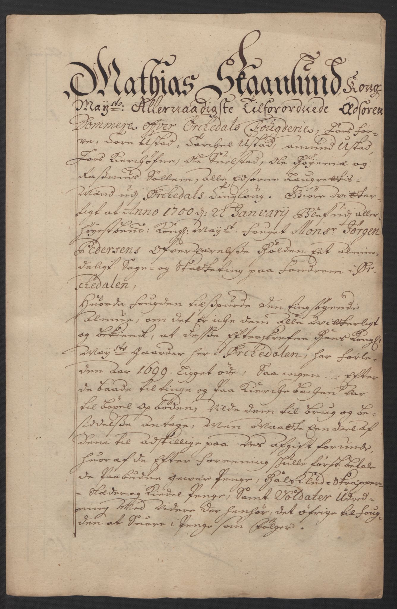 Rentekammeret inntil 1814, Reviderte regnskaper, Fogderegnskap, RA/EA-4092/R60/L3949: Fogderegnskap Orkdal og Gauldal, 1699, p. 206