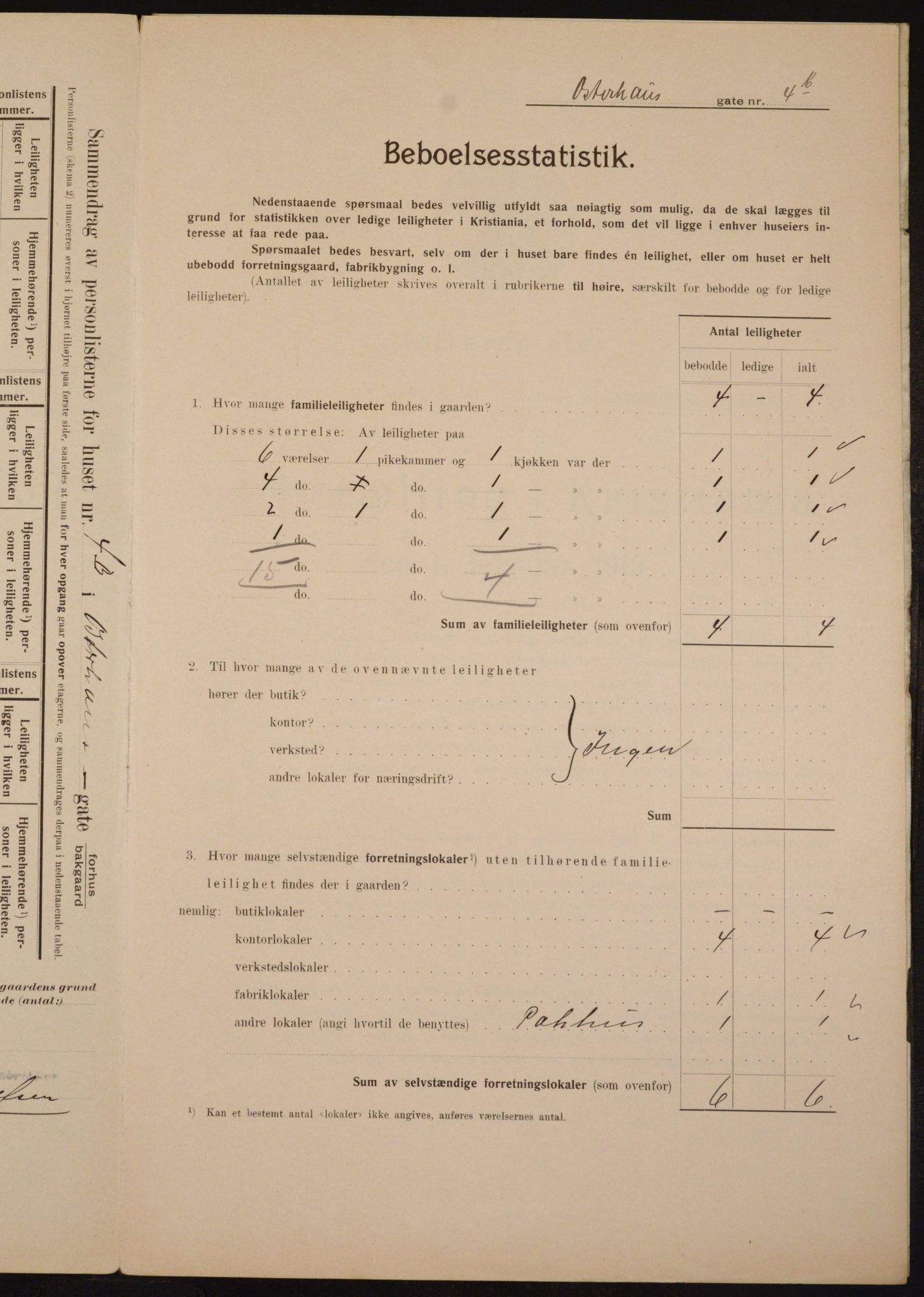 OBA, Municipal Census 1910 for Kristiania, 1910, p. 74484