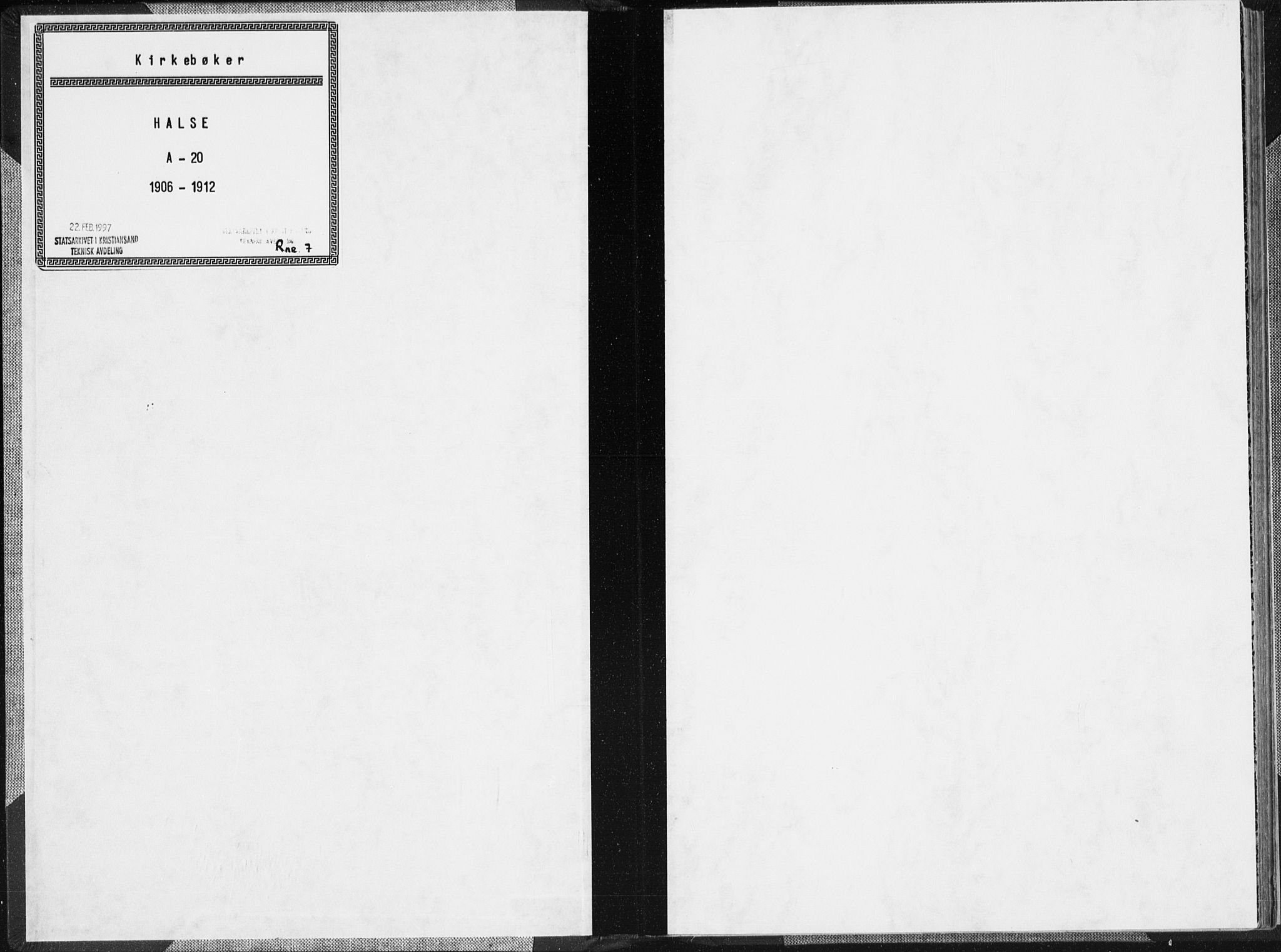 Mandal sokneprestkontor, SAK/1111-0030/F/Fa/Faa/L0020: Parish register (official) no. A 20, 1906-1912