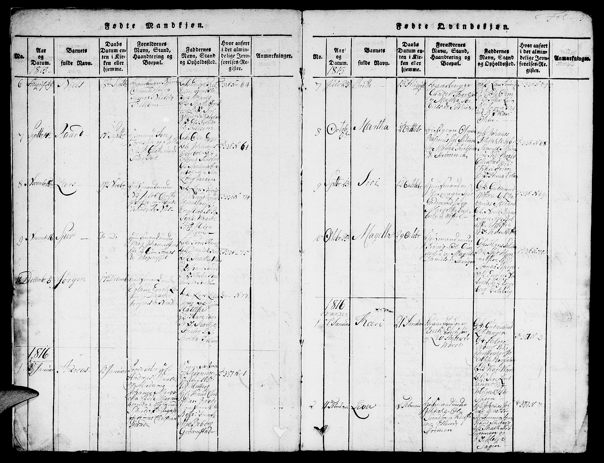 Skjold sokneprestkontor, SAST/A-101847/H/Ha/Hab/L0001: Parish register (copy) no. B 1, 1815-1835, p. 3