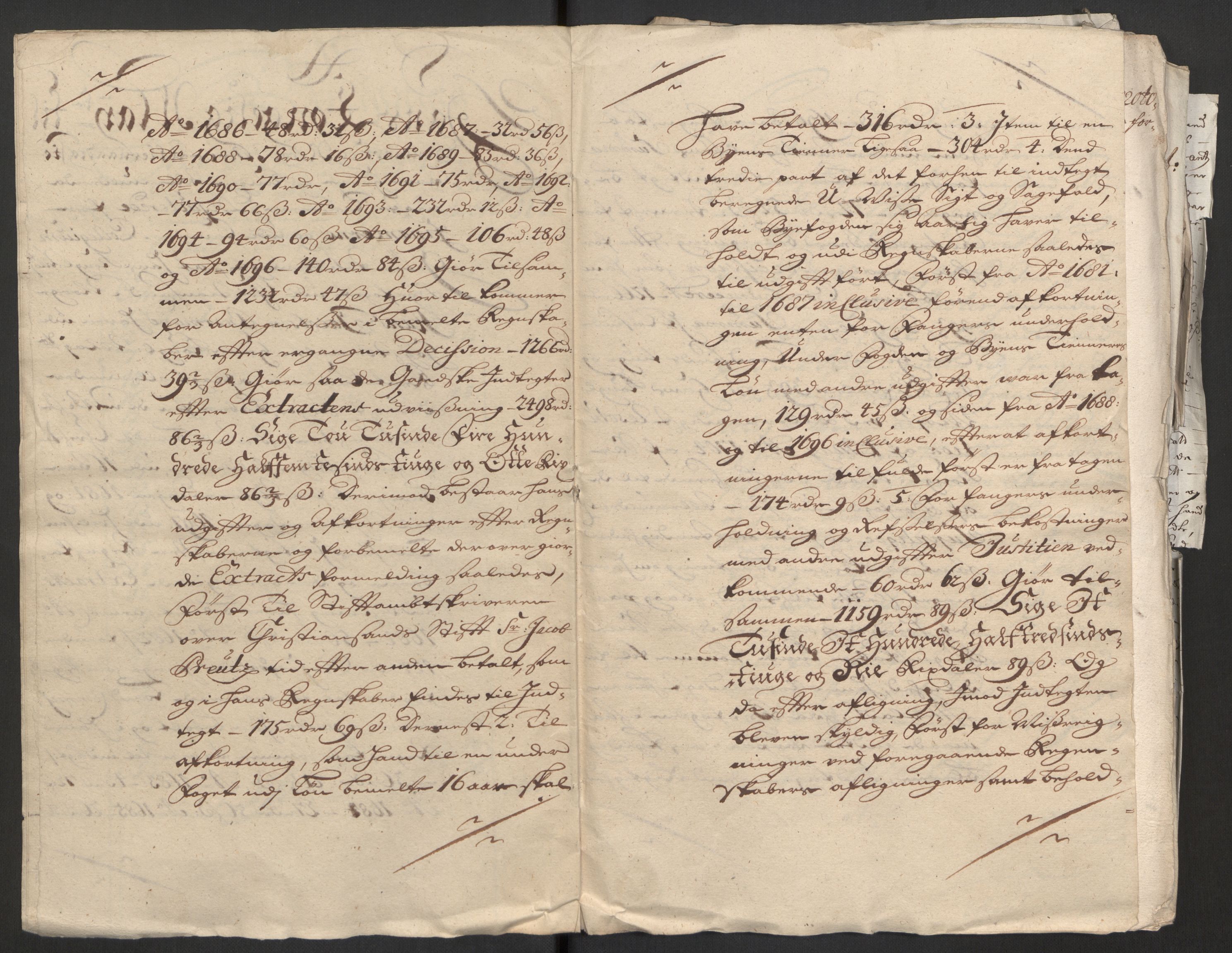 Rentekammeret inntil 1814, Reviderte regnskaper, Byregnskaper, AV/RA-EA-4066/R/Rm/L0285: [M18] Sikt og sakefall, 1681-1718, p. 270