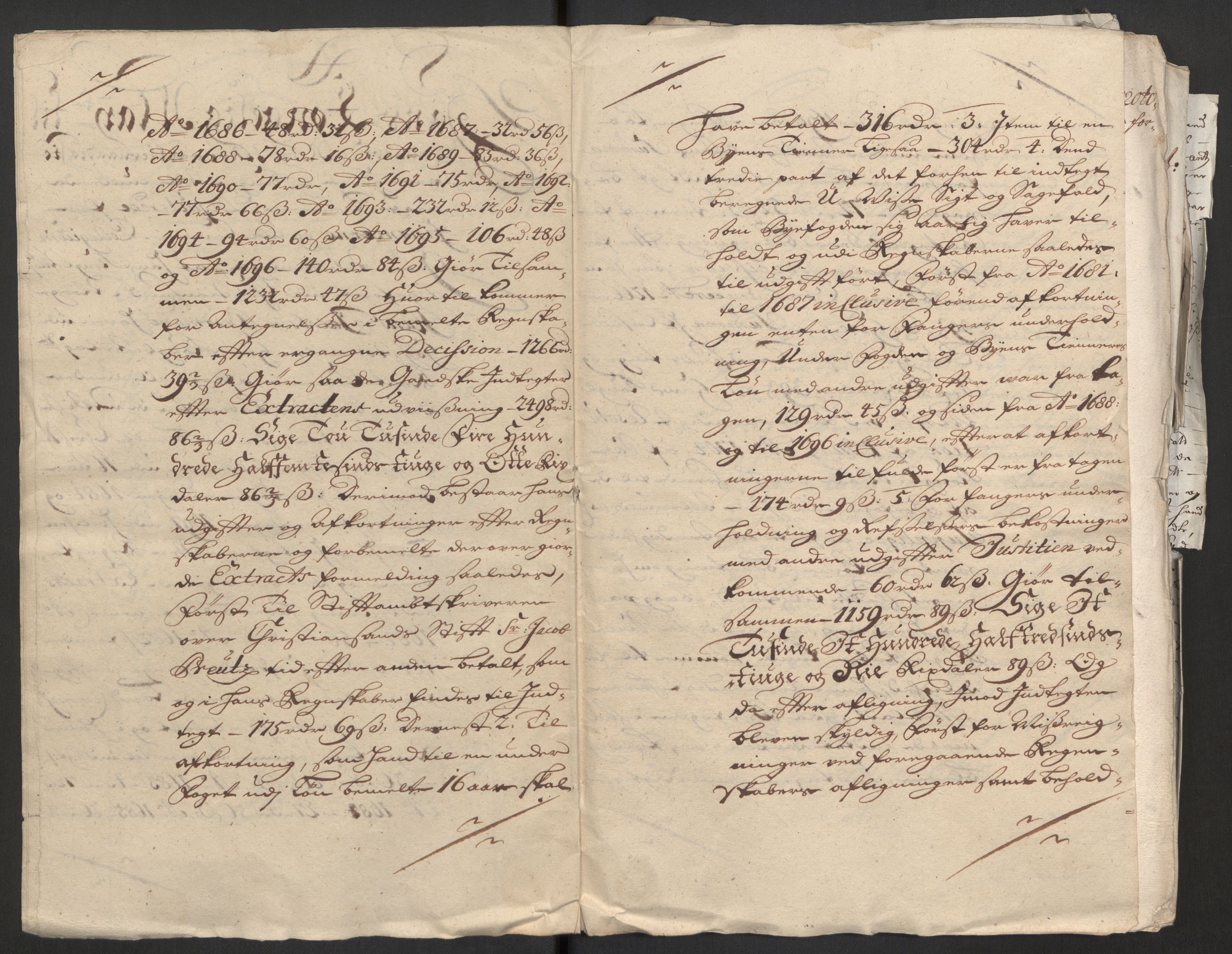 Rentekammeret inntil 1814, Reviderte regnskaper, Byregnskaper, RA/EA-4066/R/Rm/L0285: [M18] Sikt og sakefall, 1681-1718, p. 270