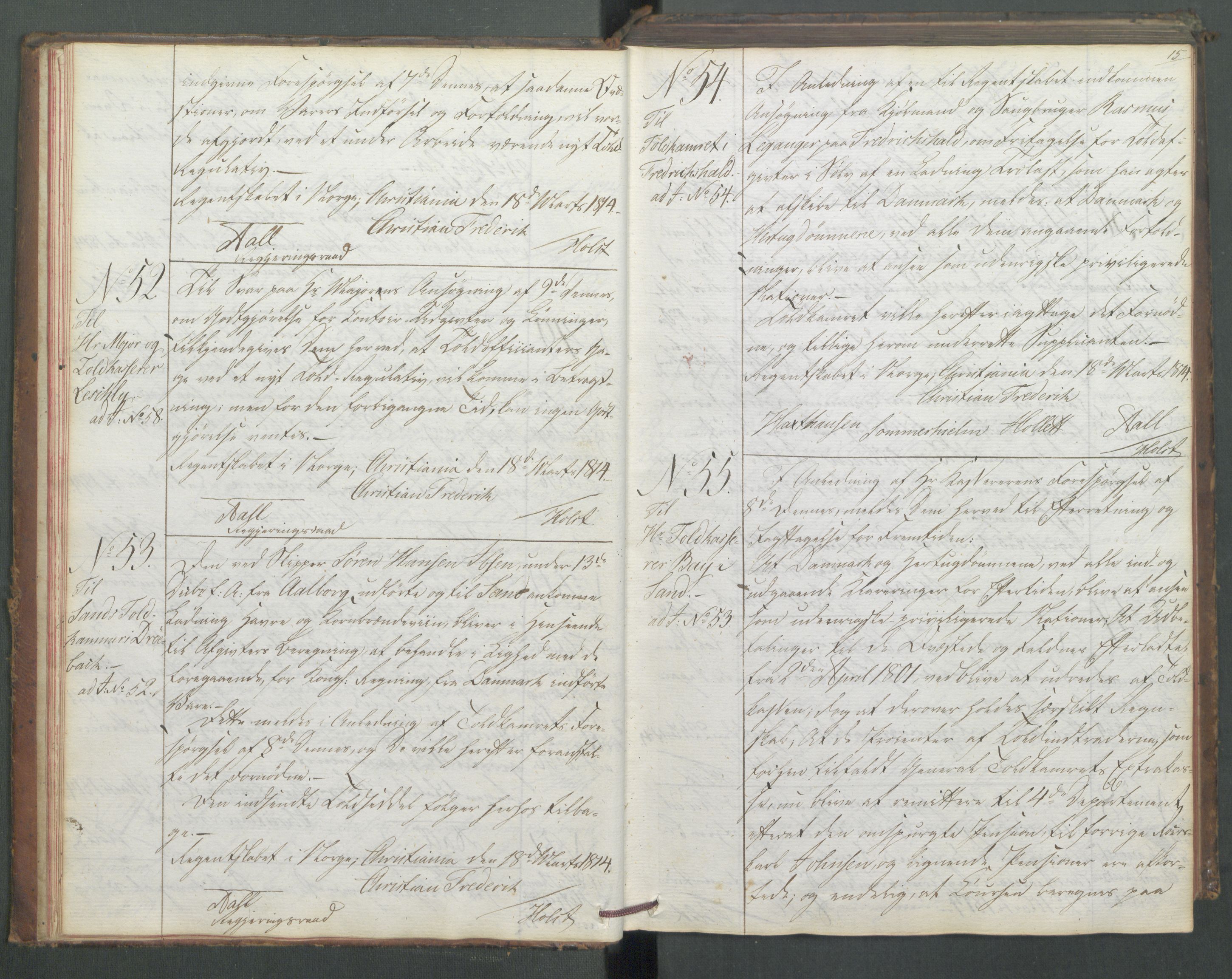 Departementene i 1814, AV/RA-S-3899/Fd/L0045: Kopibok, 1814, p. 14b-15a