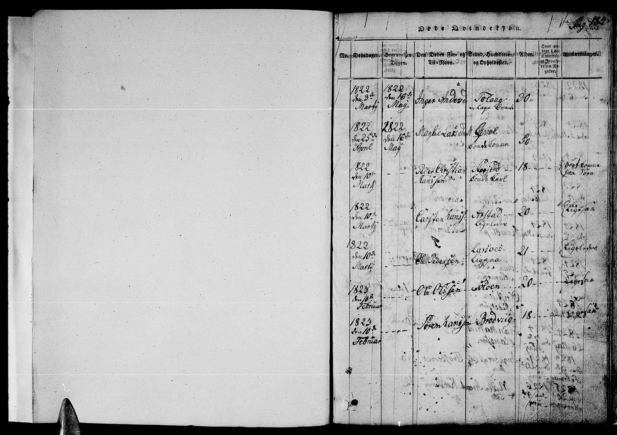 Ministerialprotokoller, klokkerbøker og fødselsregistre - Nordland, AV/SAT-A-1459/846/L0651: Parish register (copy) no. 846C01, 1821-1841, p. 183-184
