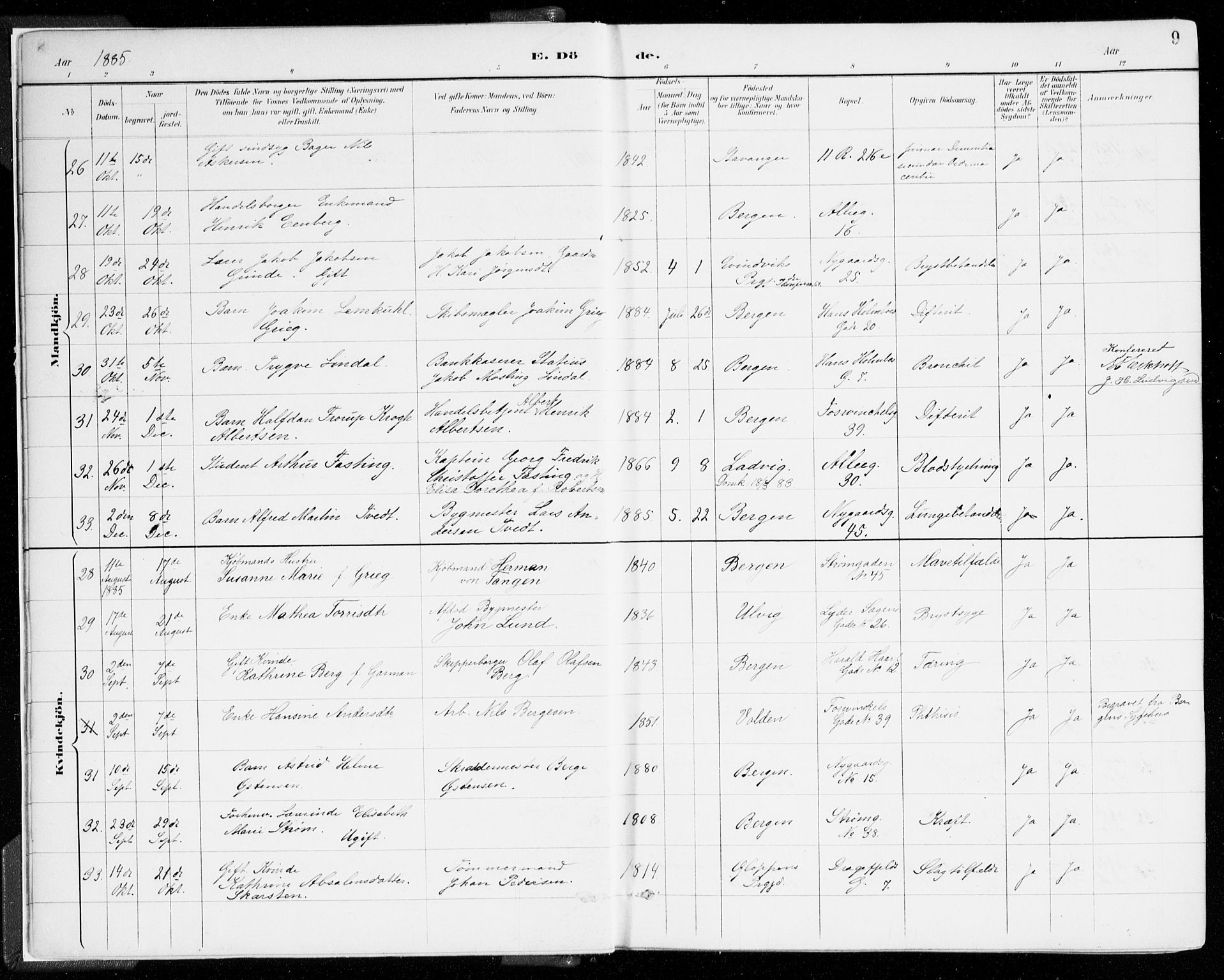 Johanneskirken sokneprestembete, AV/SAB-A-76001/H/Haa/L0019: Parish register (official) no. E 1, 1885-1915, p. 9