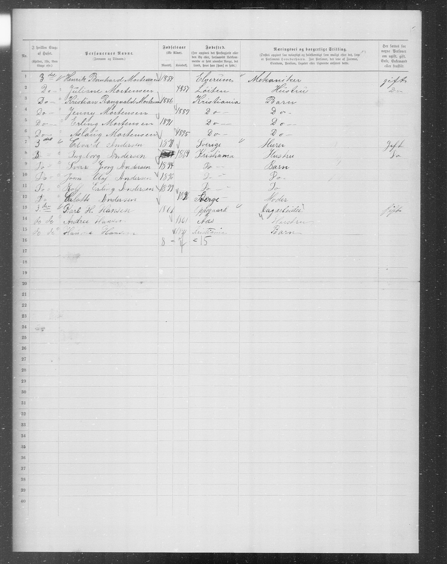 OBA, Municipal Census 1899 for Kristiania, 1899, p. 6747