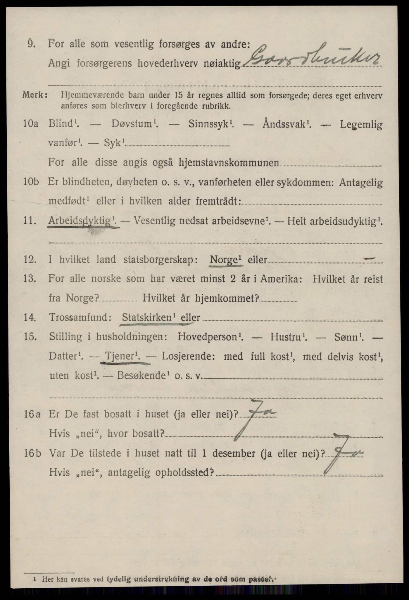 SAT, 1920 census for Stangvik, 1920, p. 1415