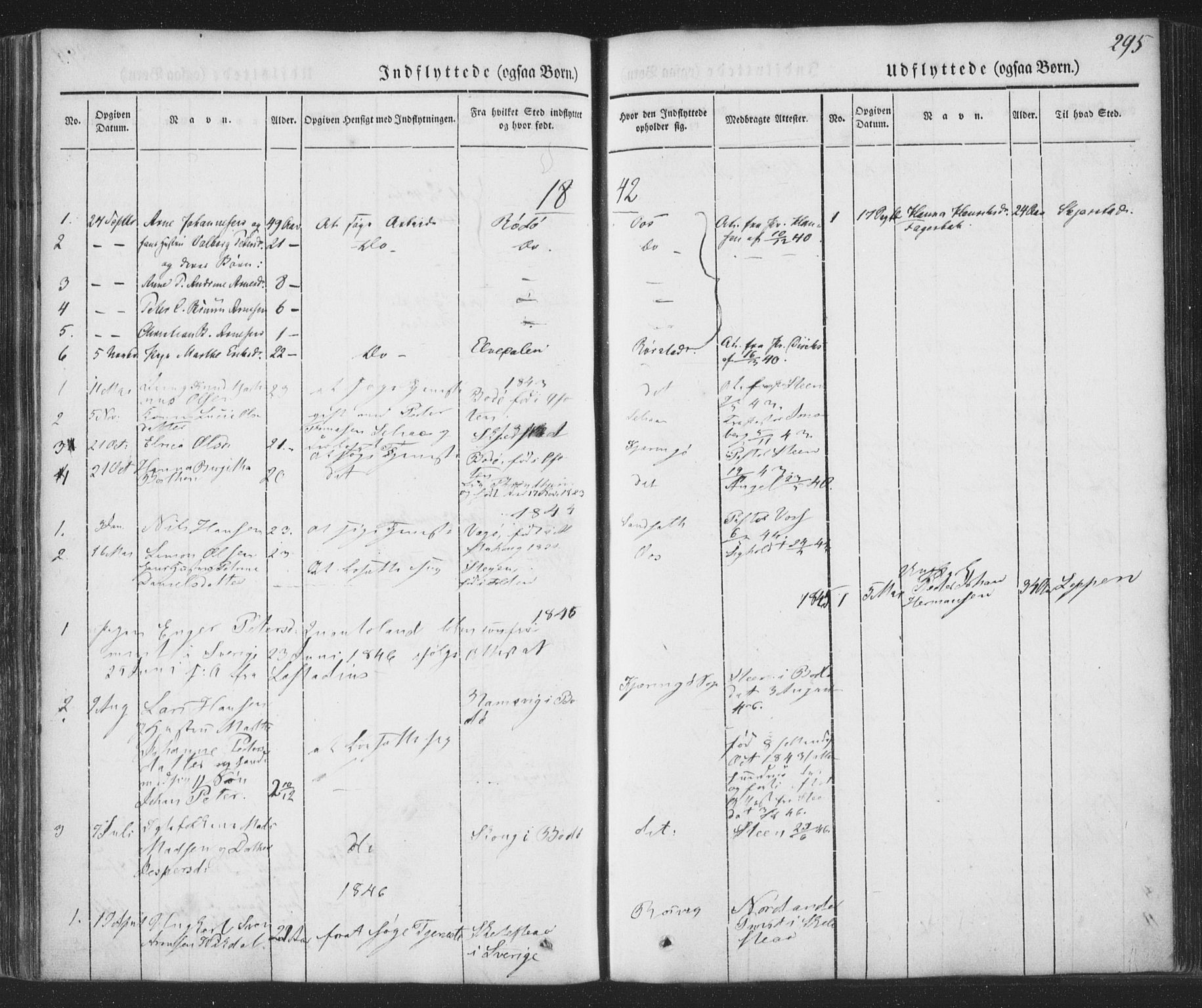 Ministerialprotokoller, klokkerbøker og fødselsregistre - Nordland, AV/SAT-A-1459/853/L0769: Parish register (official) no. 853A08, 1836-1856, p. 295