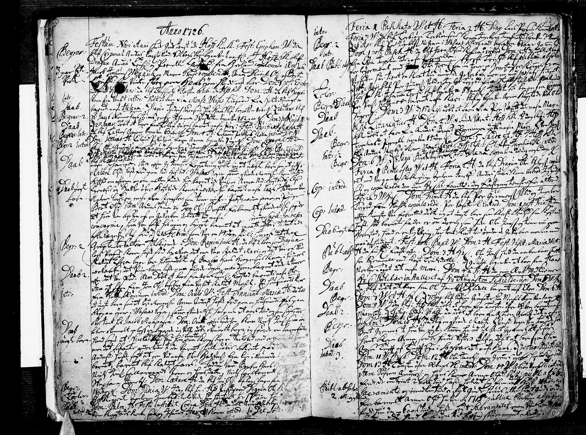 Hof kirkebøker, SAKO/A-64/F/Fa/L0001: Parish register (official) no. I 1, 1704-1745, p. 23