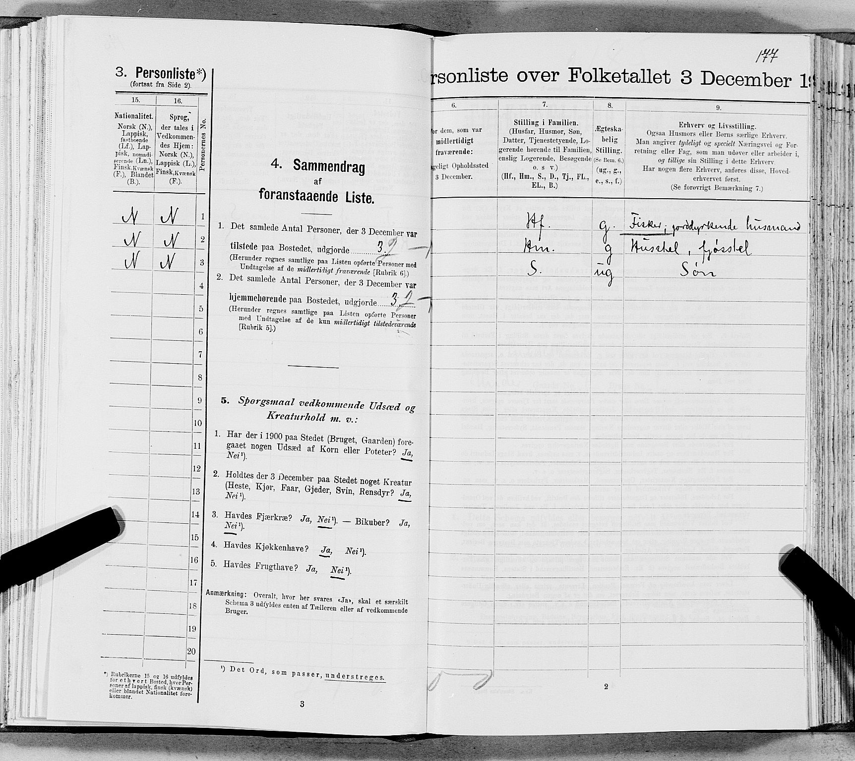SAT, 1900 census for Gildeskål, 1900, p. 220