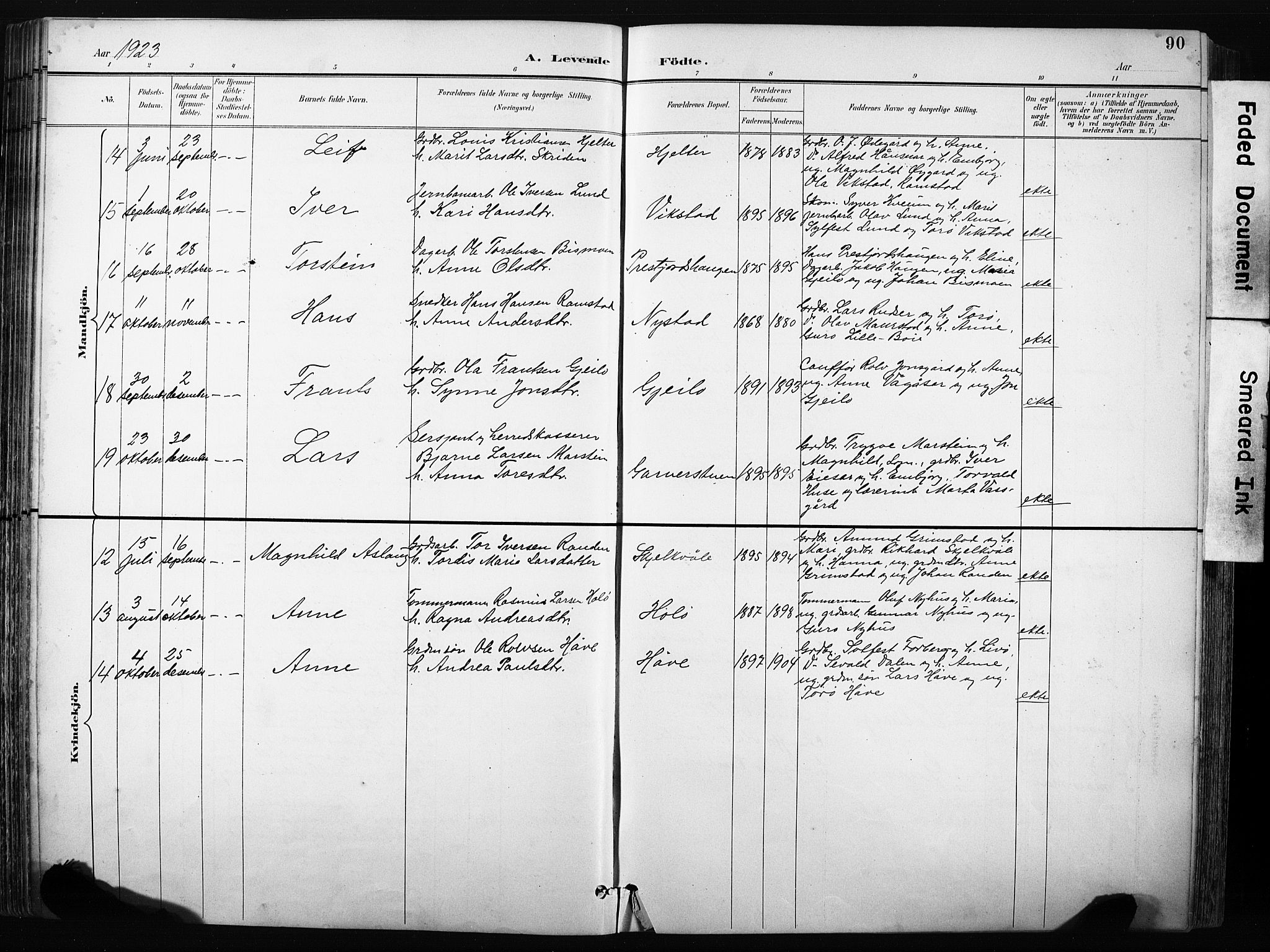 Skjåk prestekontor, SAH/PREST-072/H/Ha/Hab/L0003: Parish register (copy) no. 3, 1893-1932, p. 90