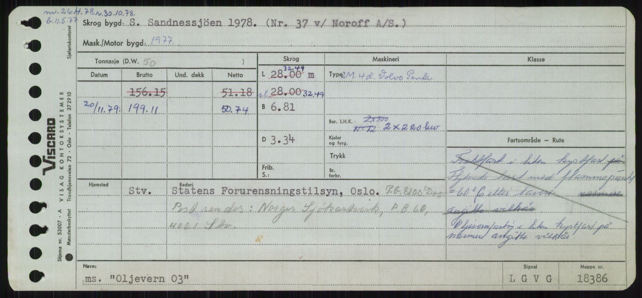 Sjøfartsdirektoratet med forløpere, Skipsmålingen, RA/S-1627/H/Ha/L0004/0002: Fartøy, Mas-R / Fartøy, Odin-R, p. 83