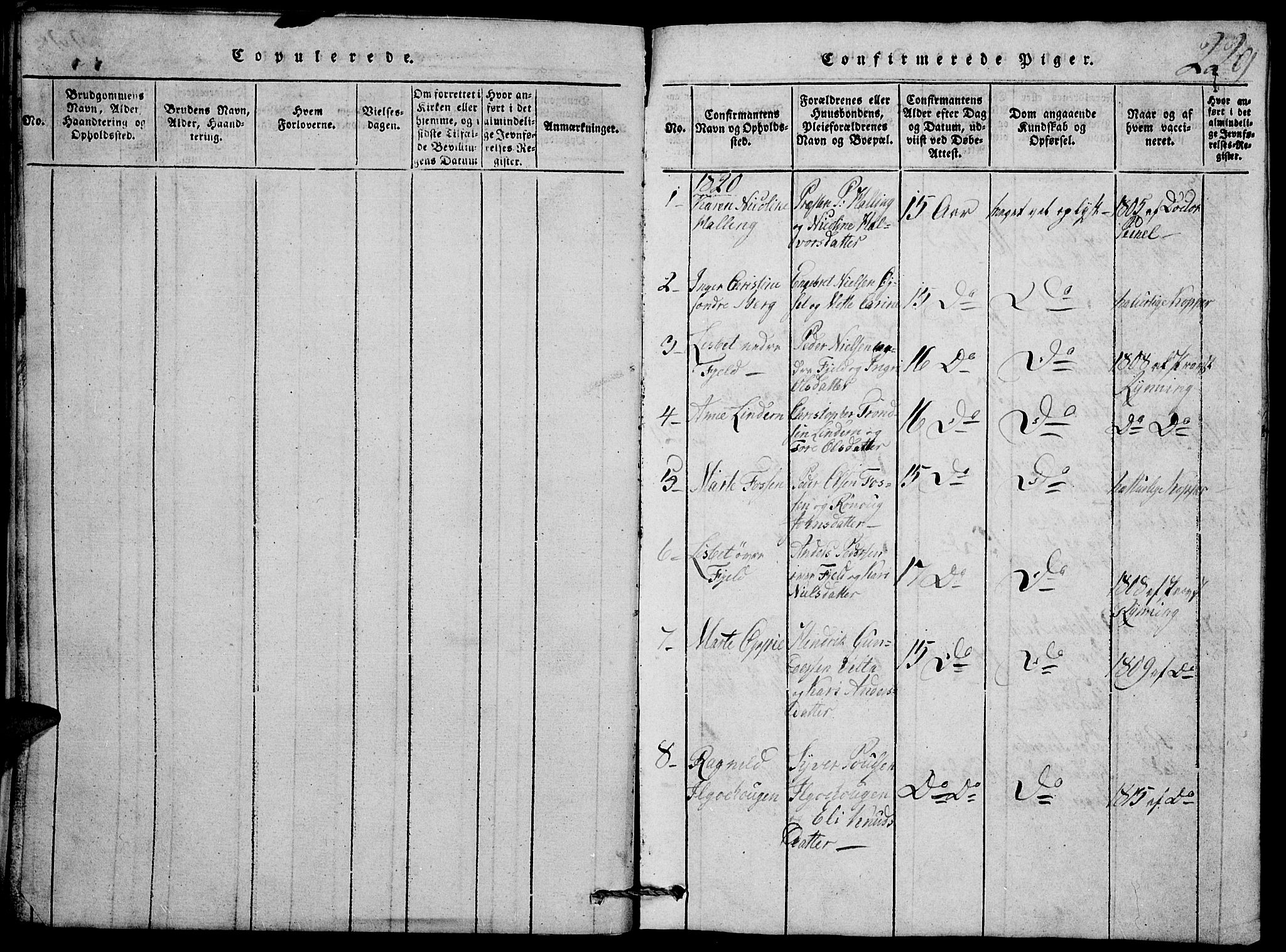 Nord-Odal prestekontor, SAH/PREST-032/H/Ha/Hab/L0001: Parish register (copy) no. 1, 1819-1838, p. 229