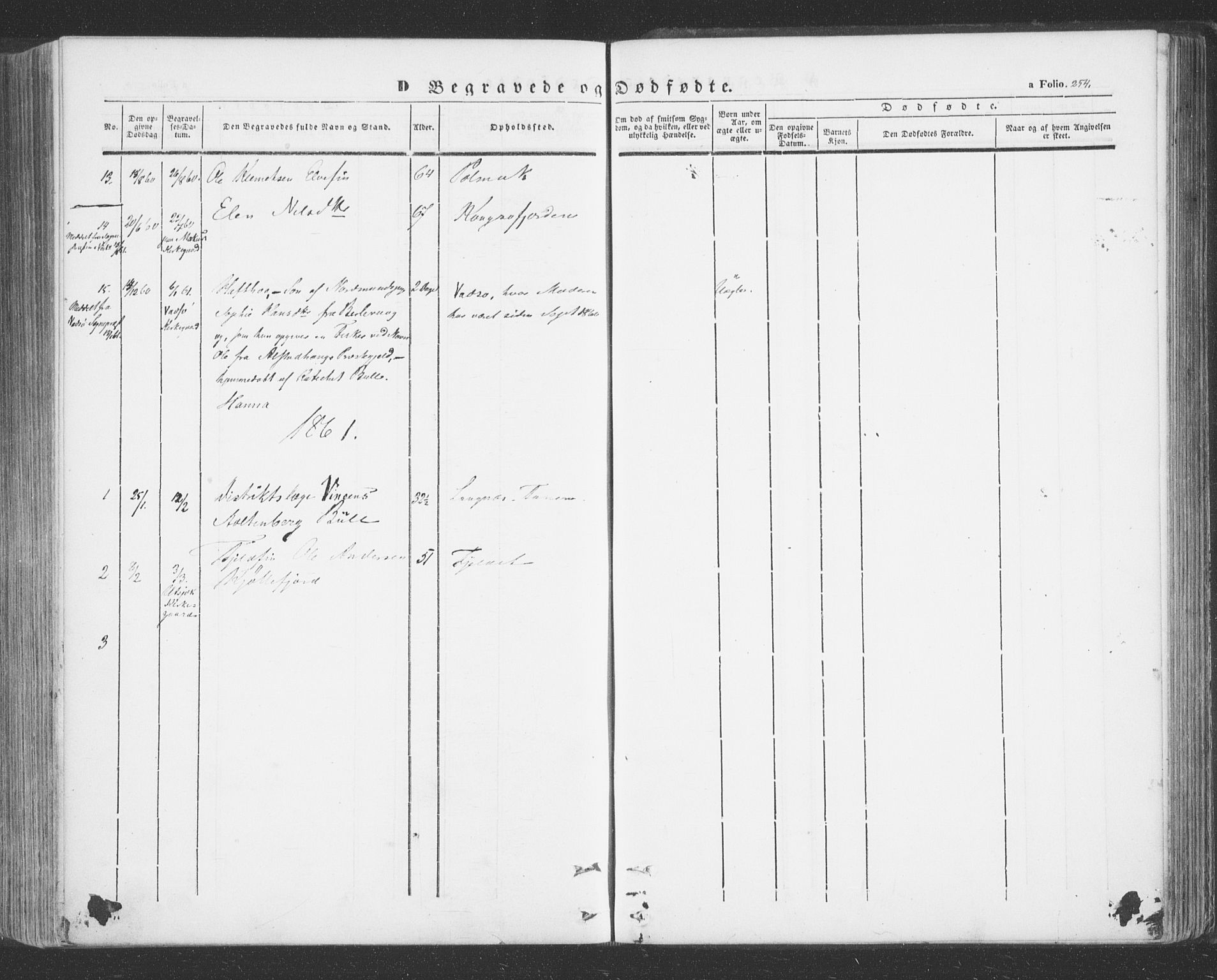 Tana sokneprestkontor, SATØ/S-1334/H/Ha/L0001kirke: Parish register (official) no. 1, 1846-1861, p. 254