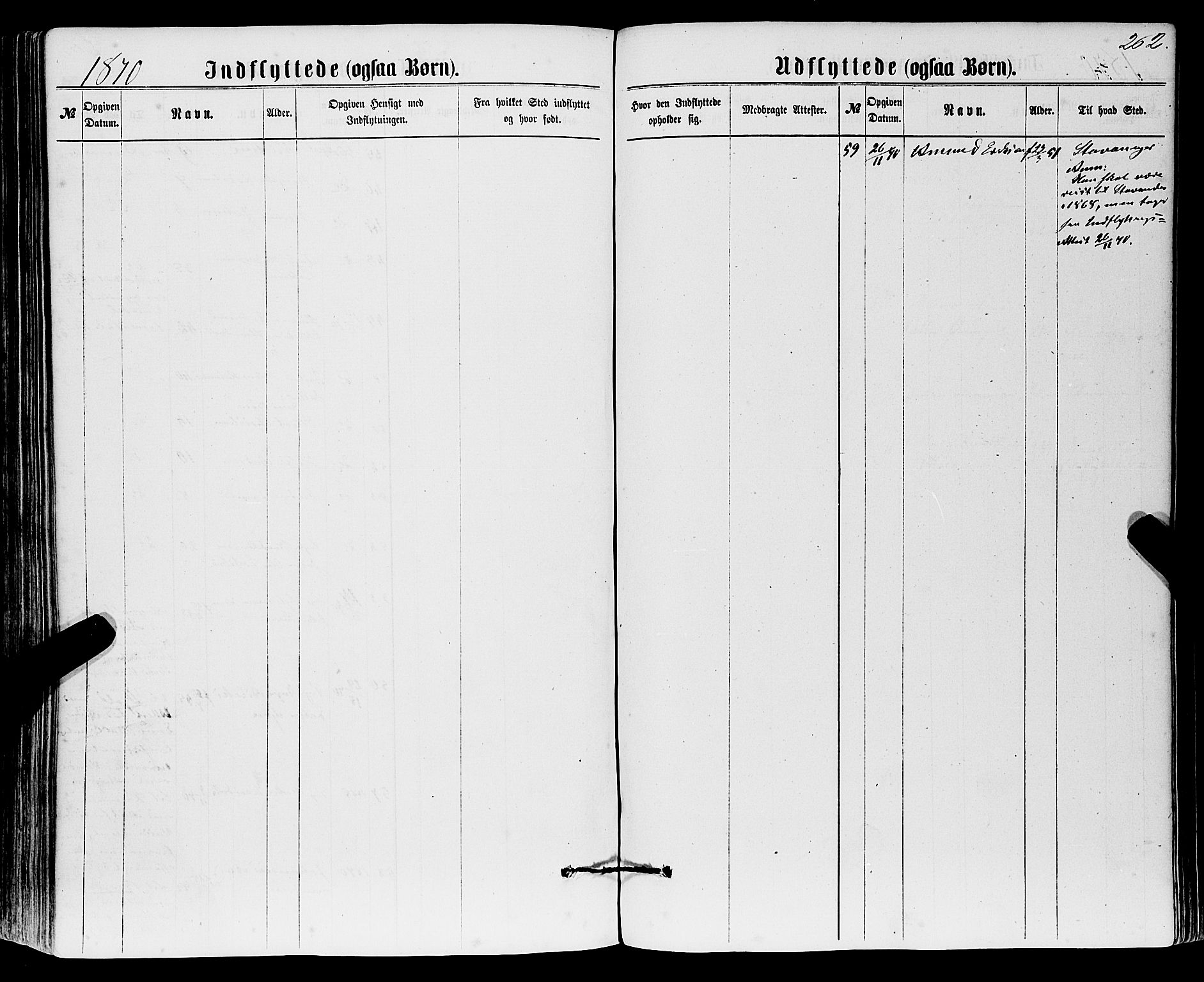 Sveio Sokneprestembete, SAB/A-78501/H/Haa: Parish register (official) no. A 1, 1861-1877, p. 262