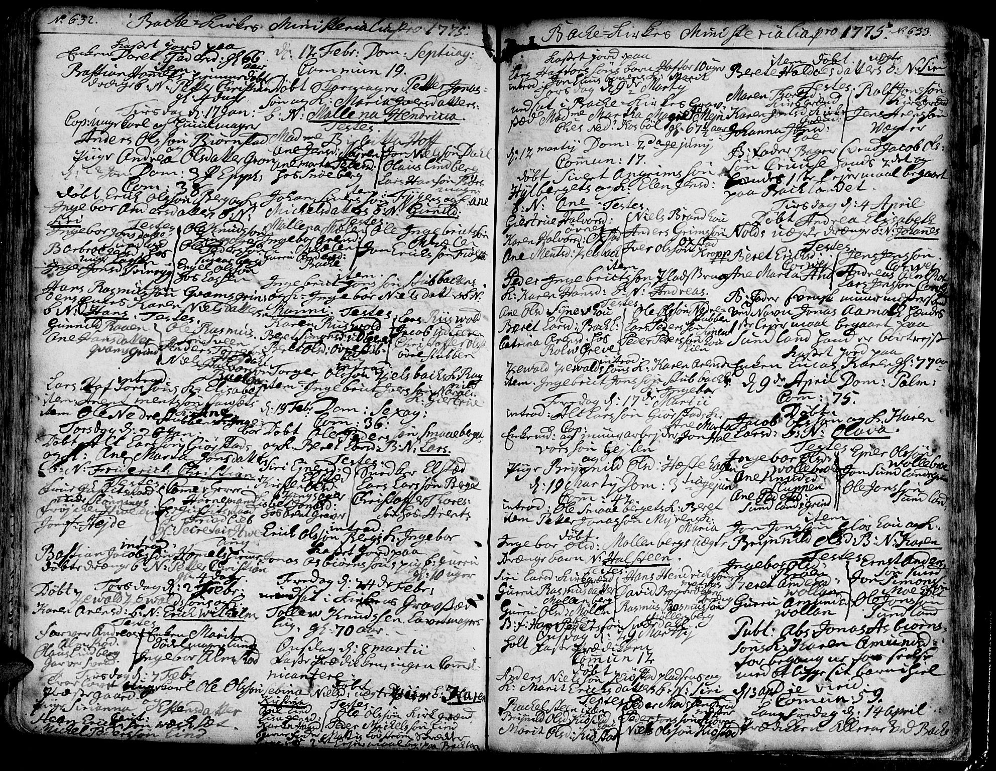 Ministerialprotokoller, klokkerbøker og fødselsregistre - Sør-Trøndelag, SAT/A-1456/606/L0276: Parish register (official) no. 606A01 /2, 1727-1779, p. 632-633