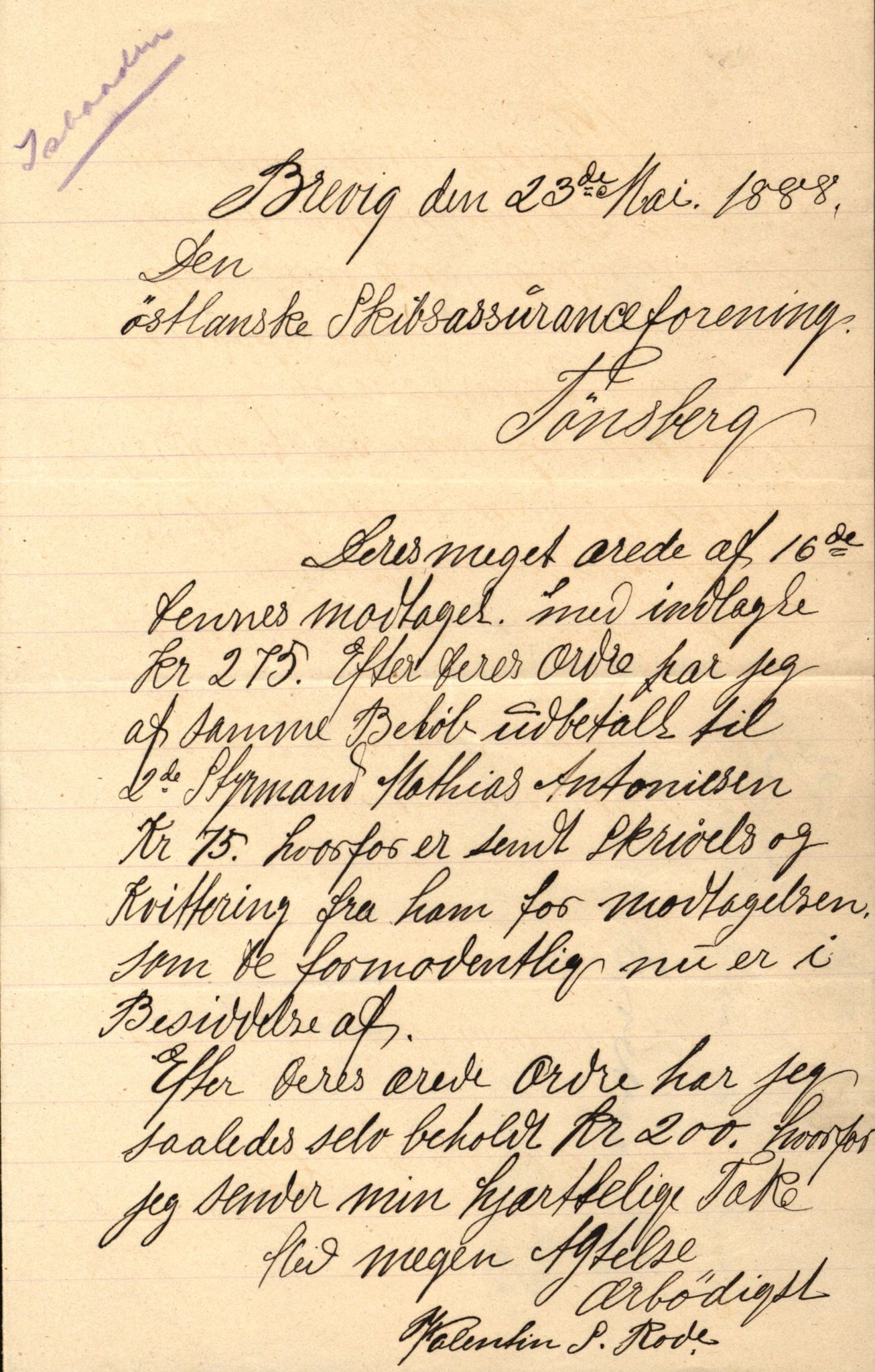 Pa 63 - Østlandske skibsassuranceforening, VEMU/A-1079/G/Ga/L0021/0002: Havaridokumenter / Isbaaden, Ragna, Sylphiden, Nyassa, 1887, p. 13