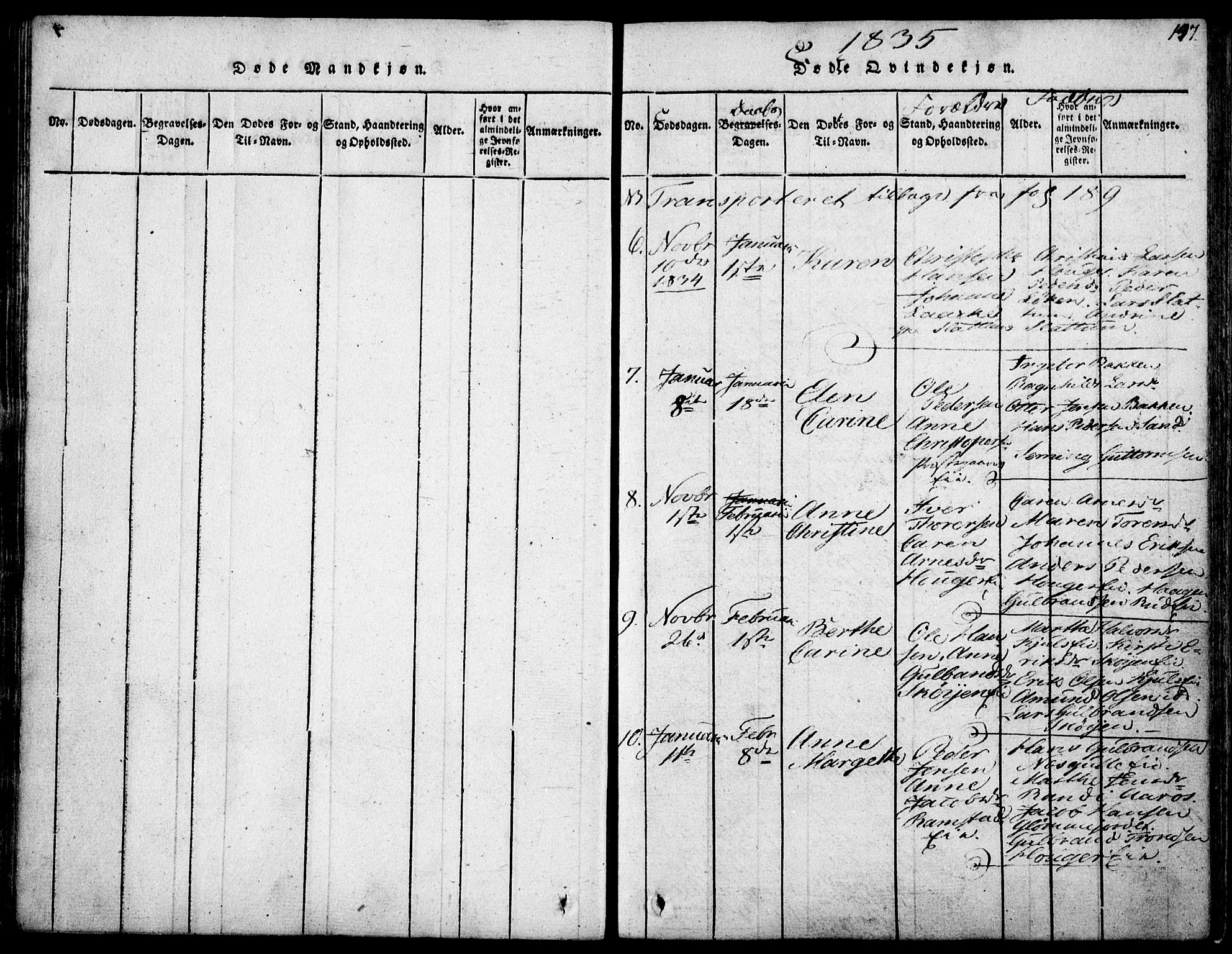 Nittedal prestekontor Kirkebøker, SAO/A-10365a/F/Fa/L0003: Parish register (official) no. I 3, 1814-1836, p. 147