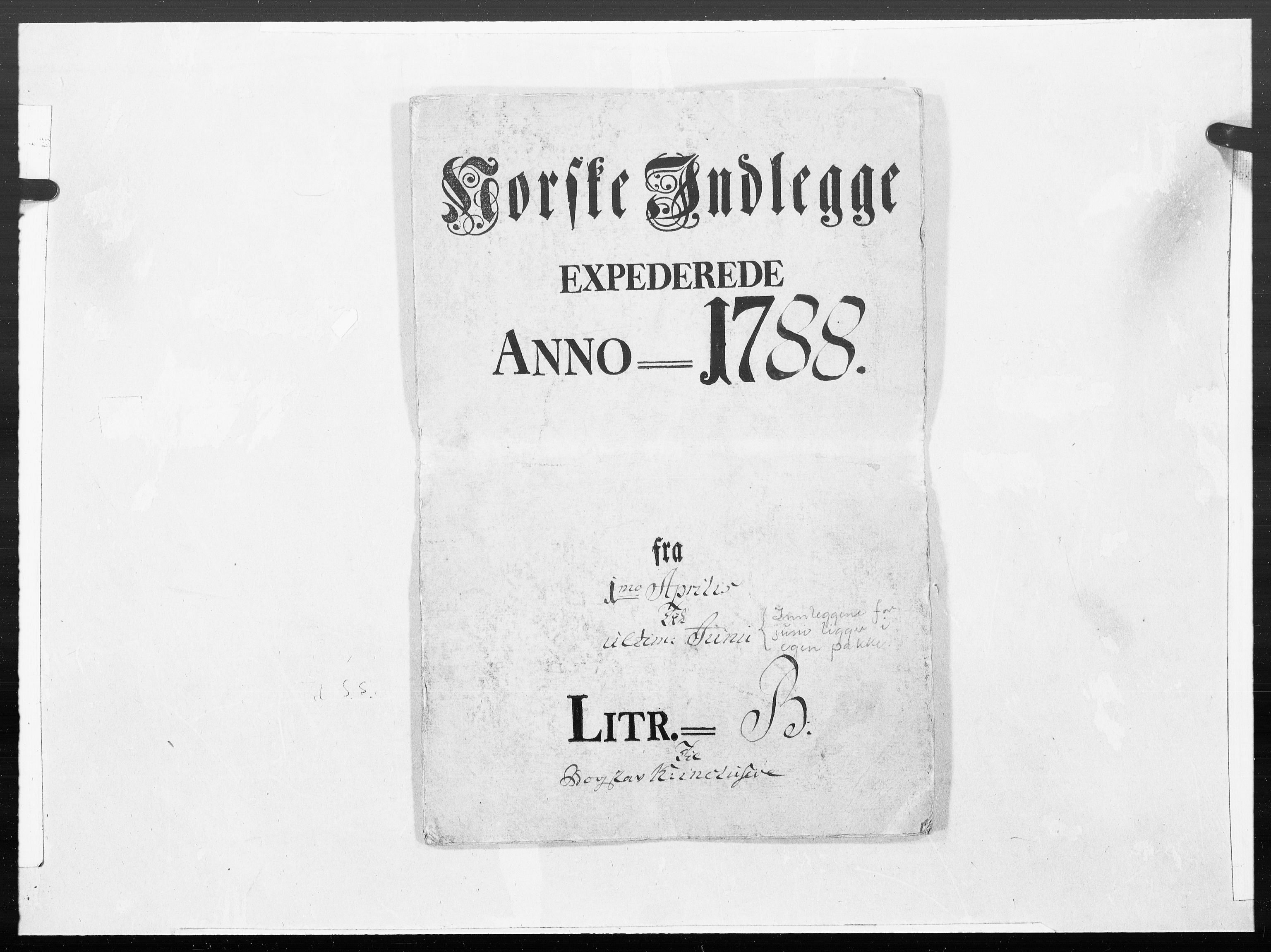 Danske Kanselli 1572-1799, AV/RA-EA-3023/F/Fc/Fcc/Fcca/L0271: Norske innlegg 1572-1799, 1788, p. 1