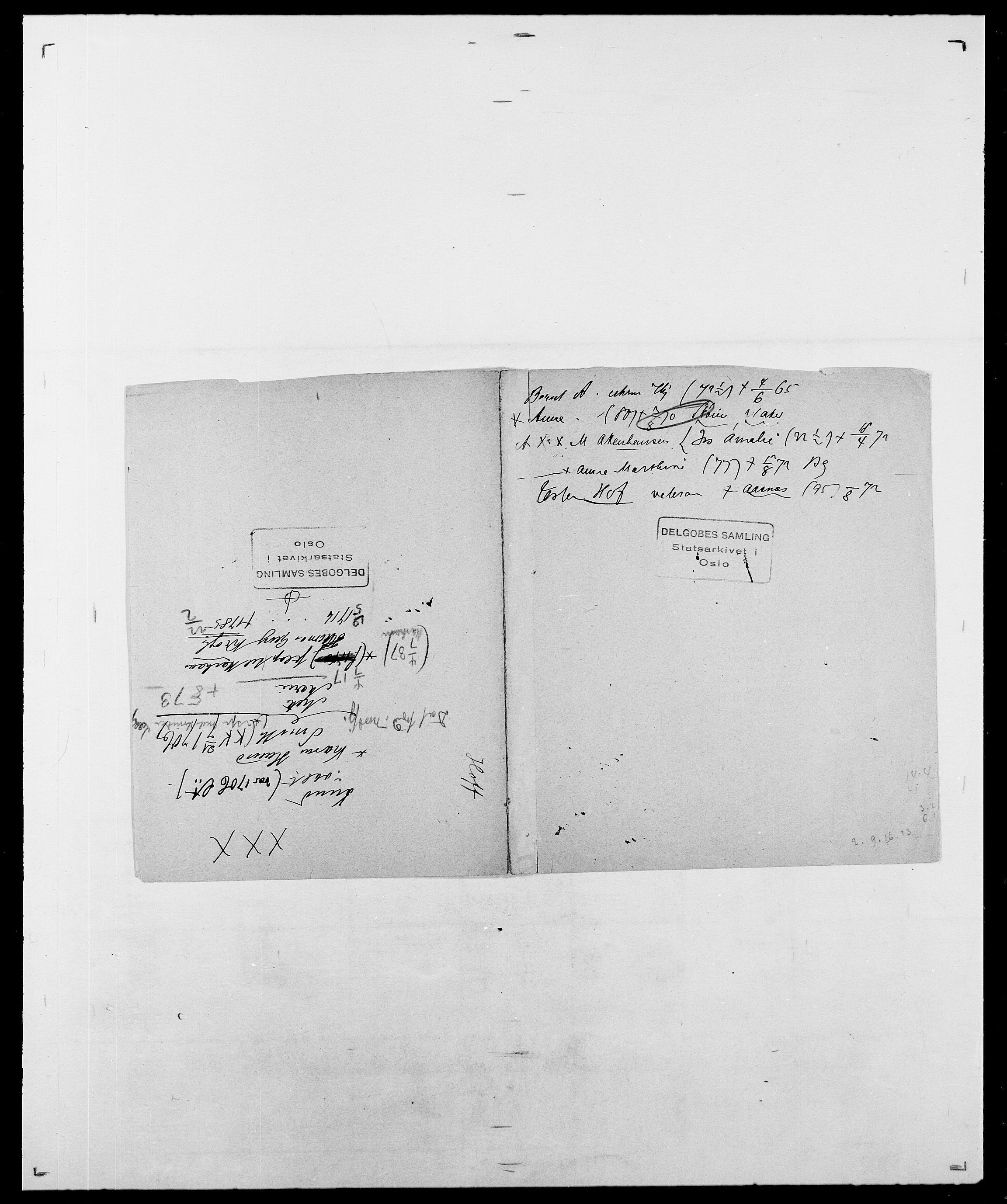 Delgobe, Charles Antoine - samling, AV/SAO-PAO-0038/D/Da/L0018: Hoch - Howert, p. 43