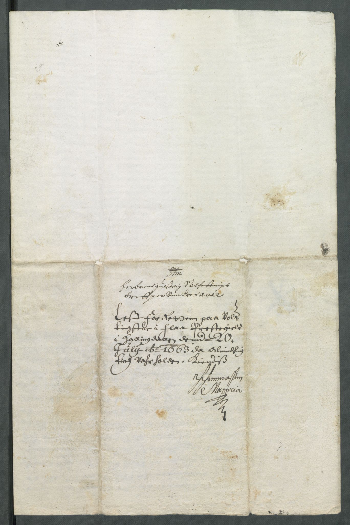 Riksarkivets diplomsamling, AV/RA-EA-5965/F02/L0169: Dokumenter, 1661-1663, p. 184