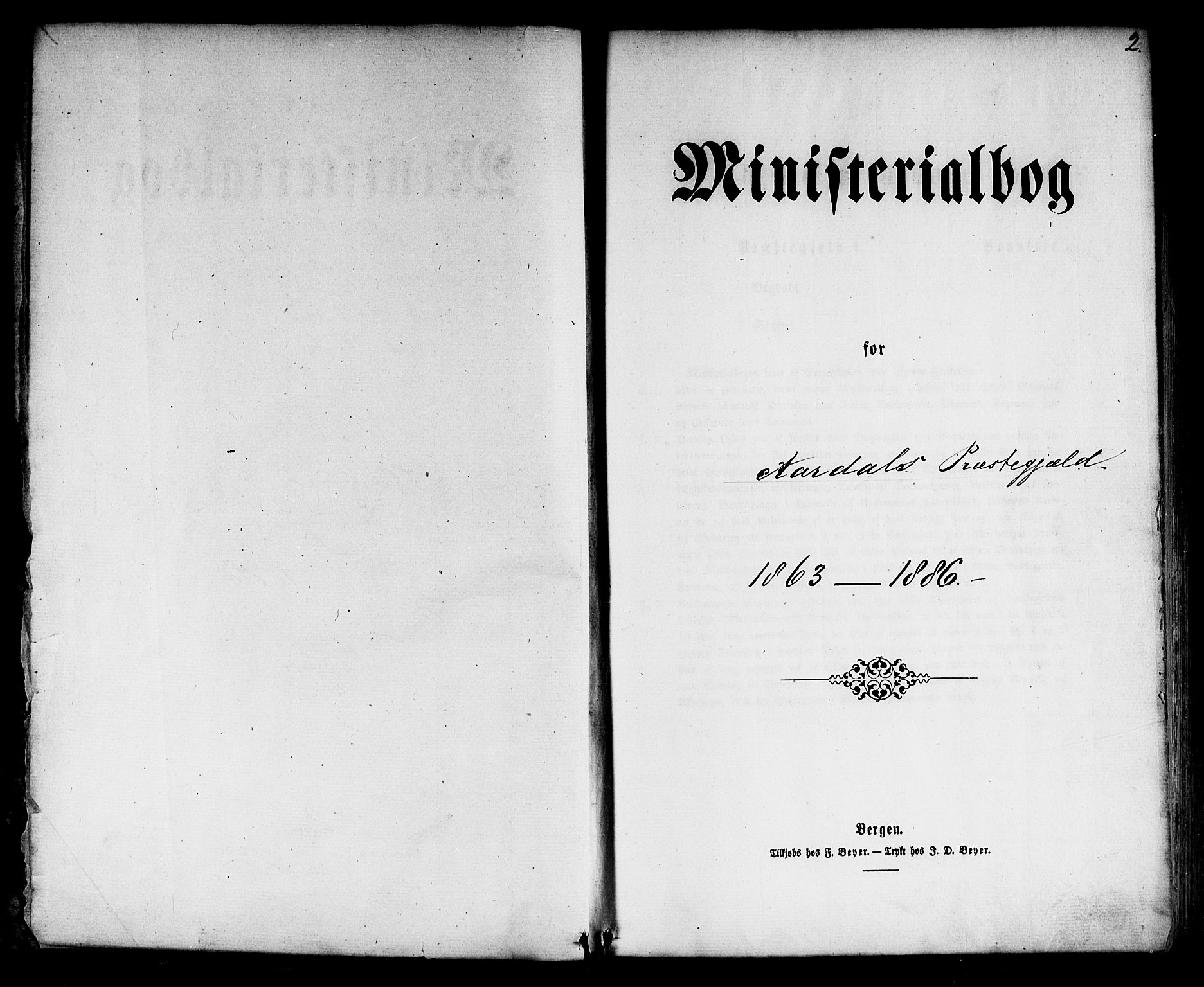 Årdal sokneprestembete, SAB/A-81701: Parish register (official) no. A 3, 1863-1886, p. 2