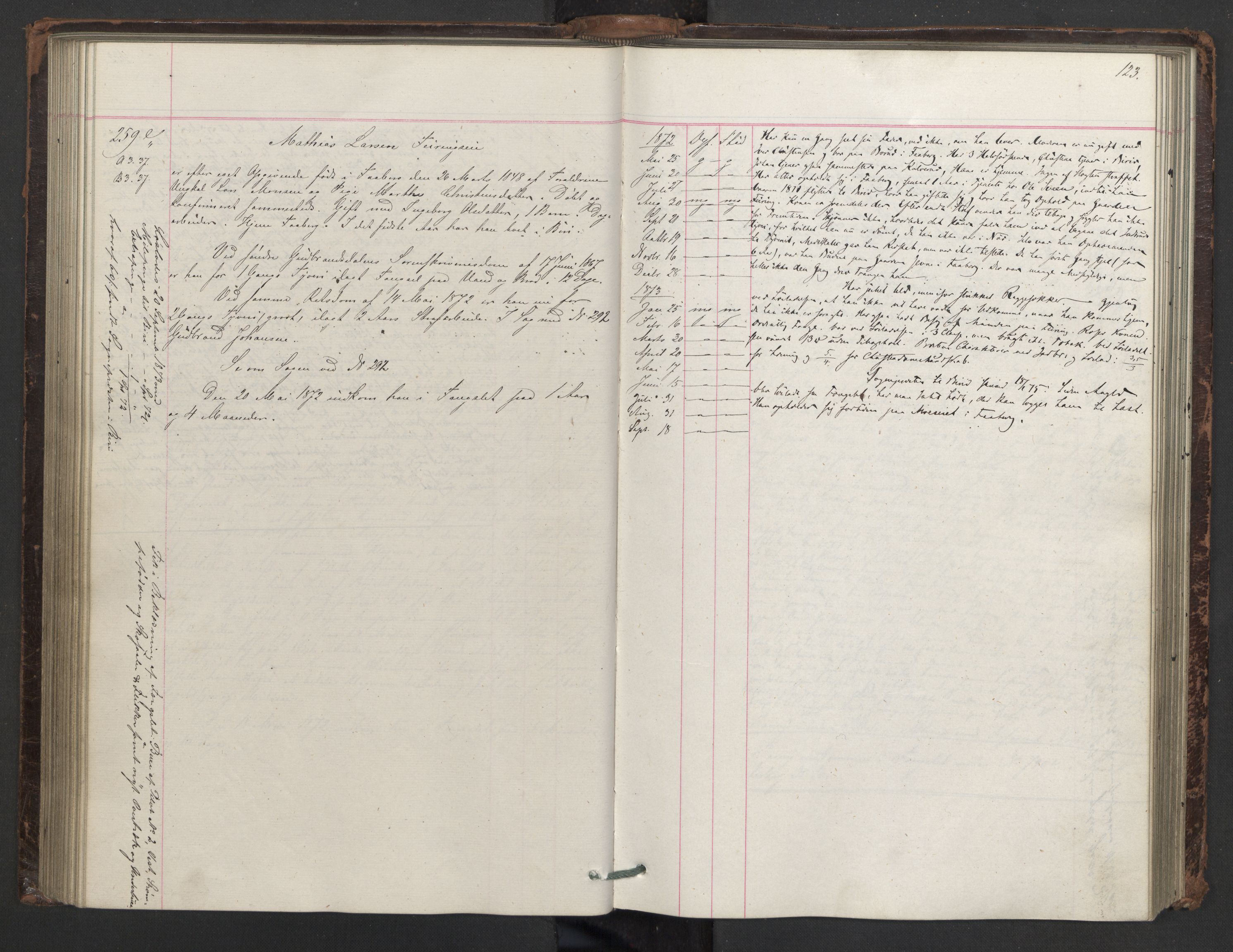 Botsfengslet, AV/RA-S-1539/D/Db/Dbb/L0014: 137e - 437e, 1871-1873, p. 123