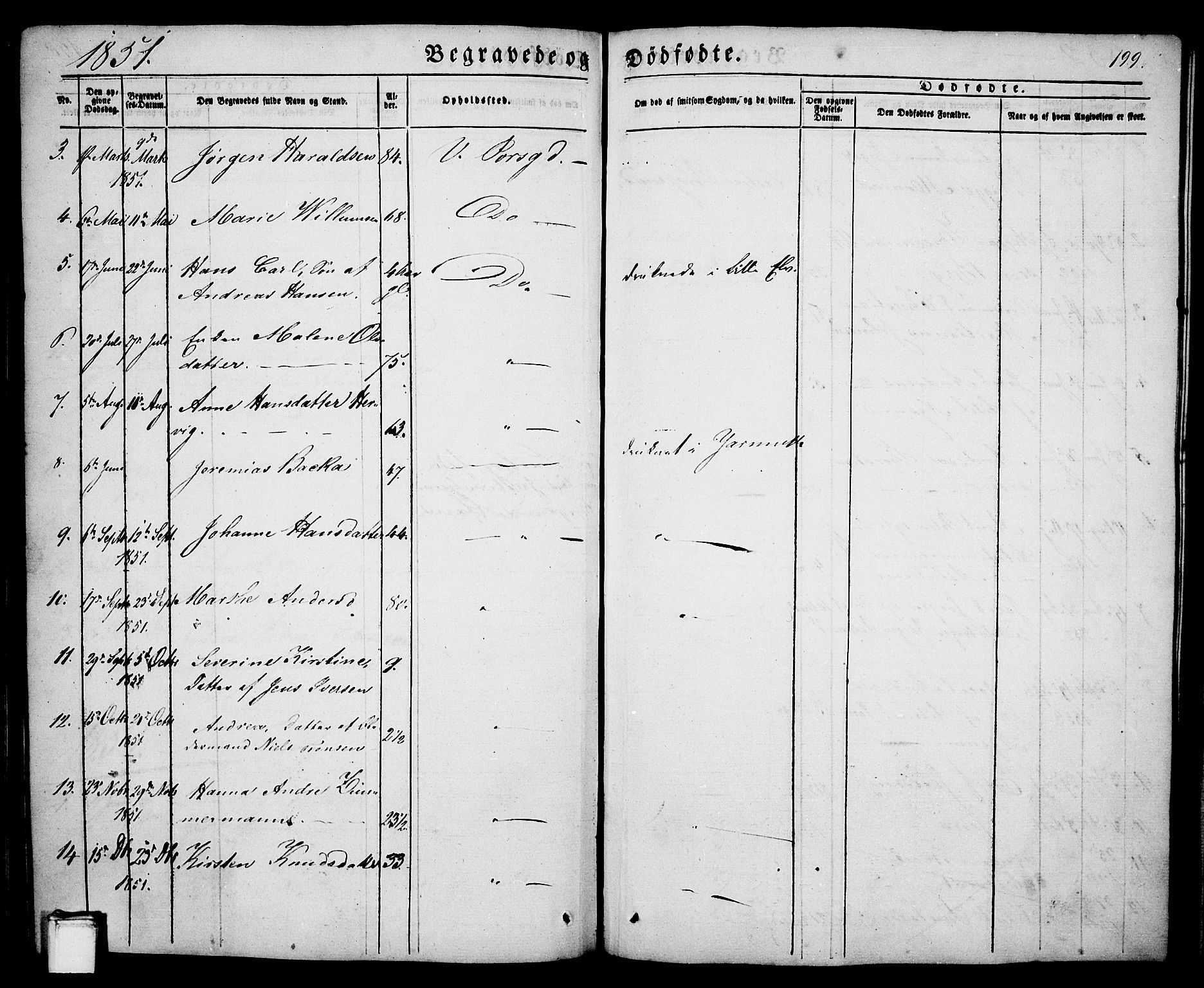 Porsgrunn kirkebøker , SAKO/A-104/G/Ga/L0002: Parish register (copy) no. I 2, 1847-1877, p. 199