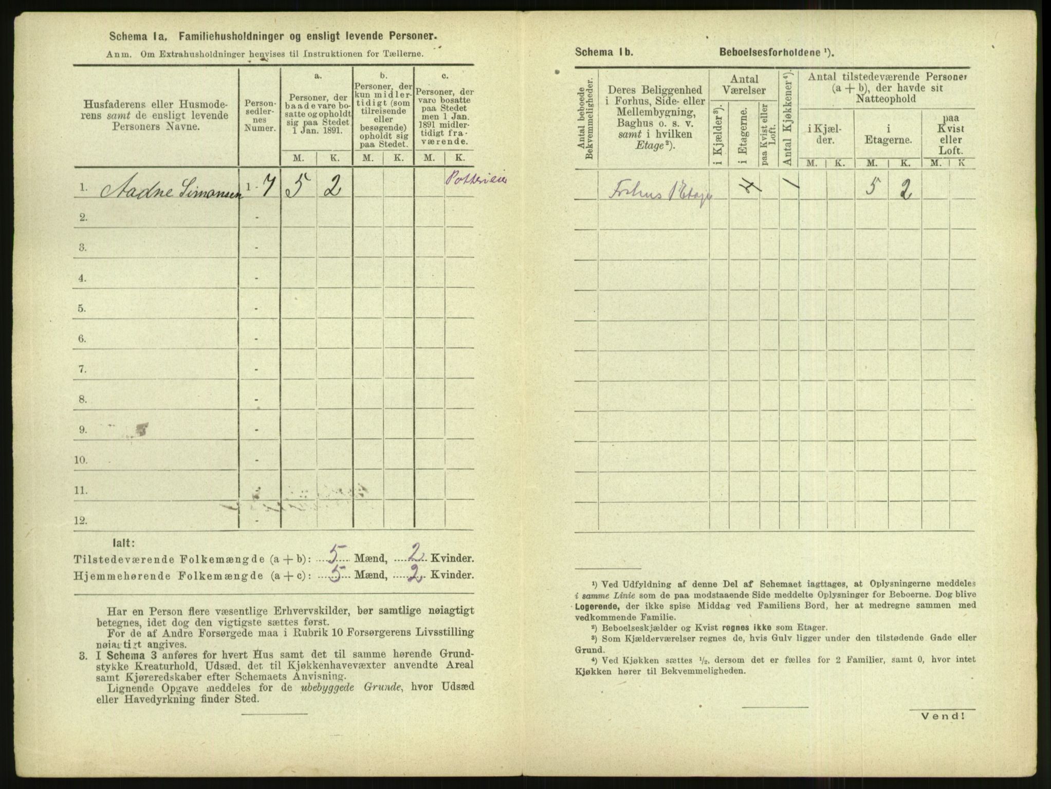 RA, 1891 census for 1102 Sandnes, 1891, p. 26