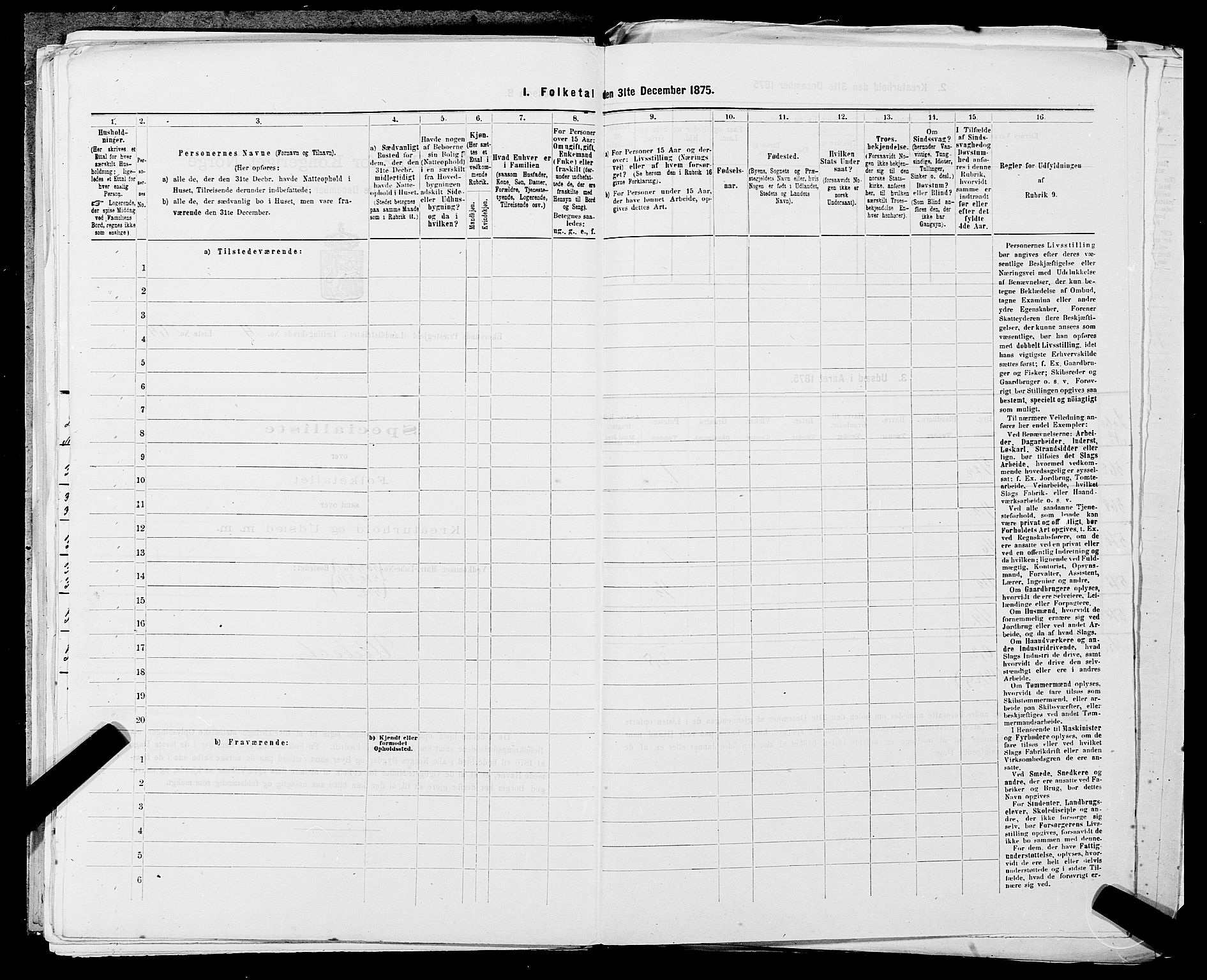 SAST, 1875 census for 1116L Eigersund/Eigersund og Ogna, 1875, p. 524