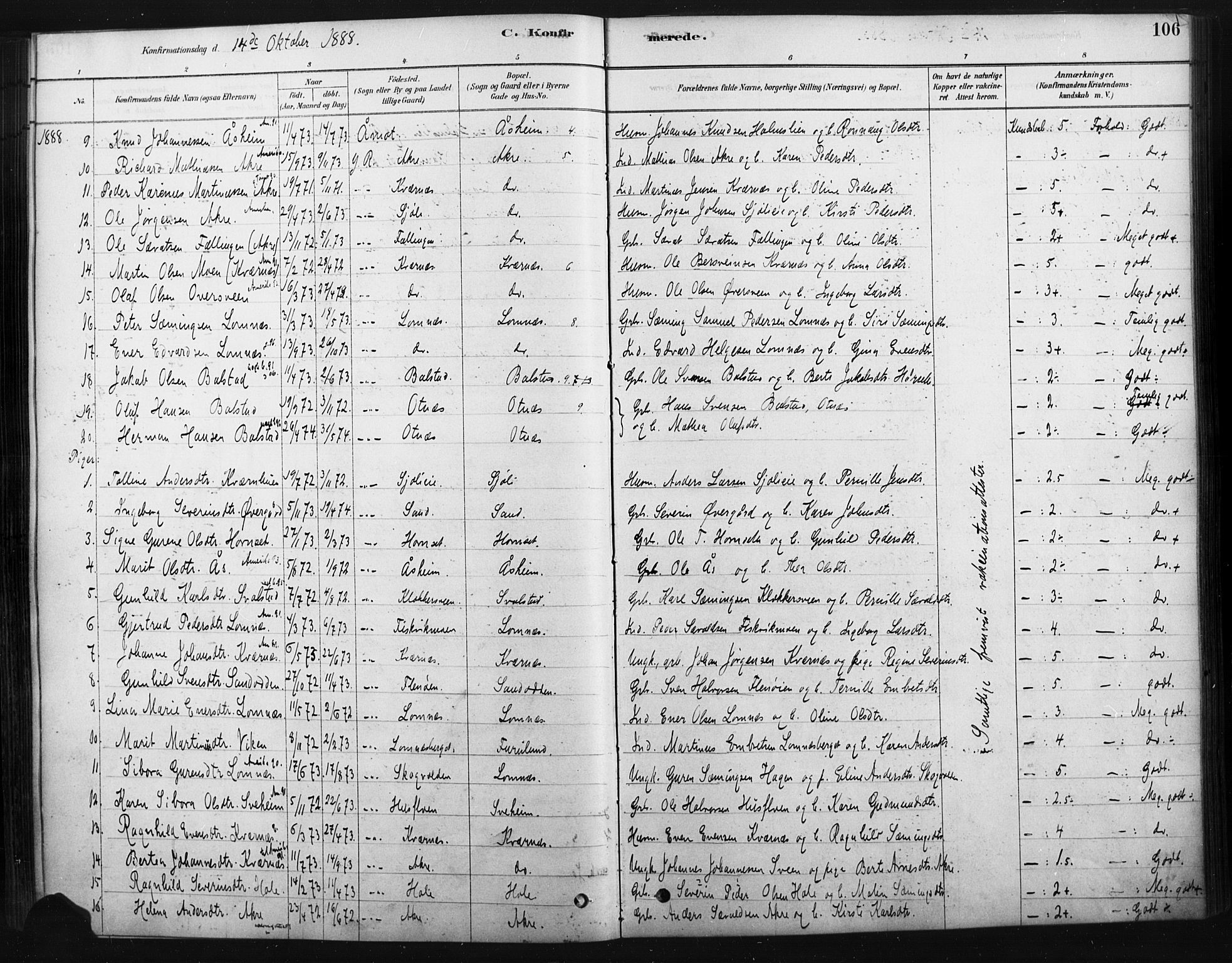 Rendalen prestekontor, AV/SAH-PREST-054/H/Ha/Haa/L0010: Parish register (official) no. 10, 1878-1901, p. 106