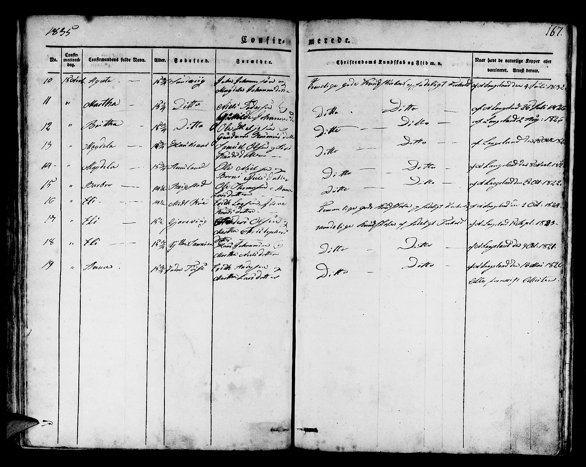 Os sokneprestembete, SAB/A-99929: Parish register (official) no. A 14, 1826-1839, p. 167