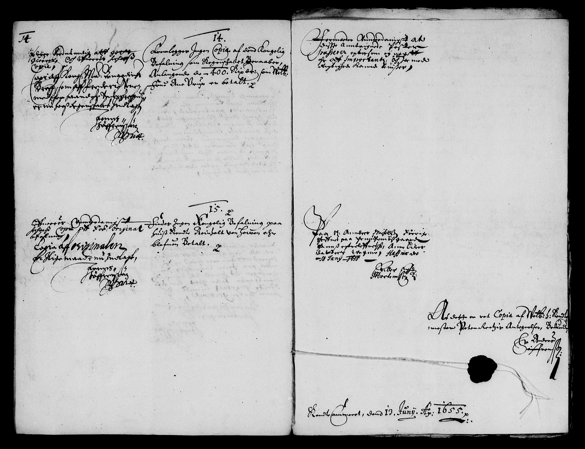 Rentekammeret inntil 1814, Reviderte regnskaper, Lensregnskaper, AV/RA-EA-5023/R/Rb/Rbw/L0115: Trondheim len, 1647-1655
