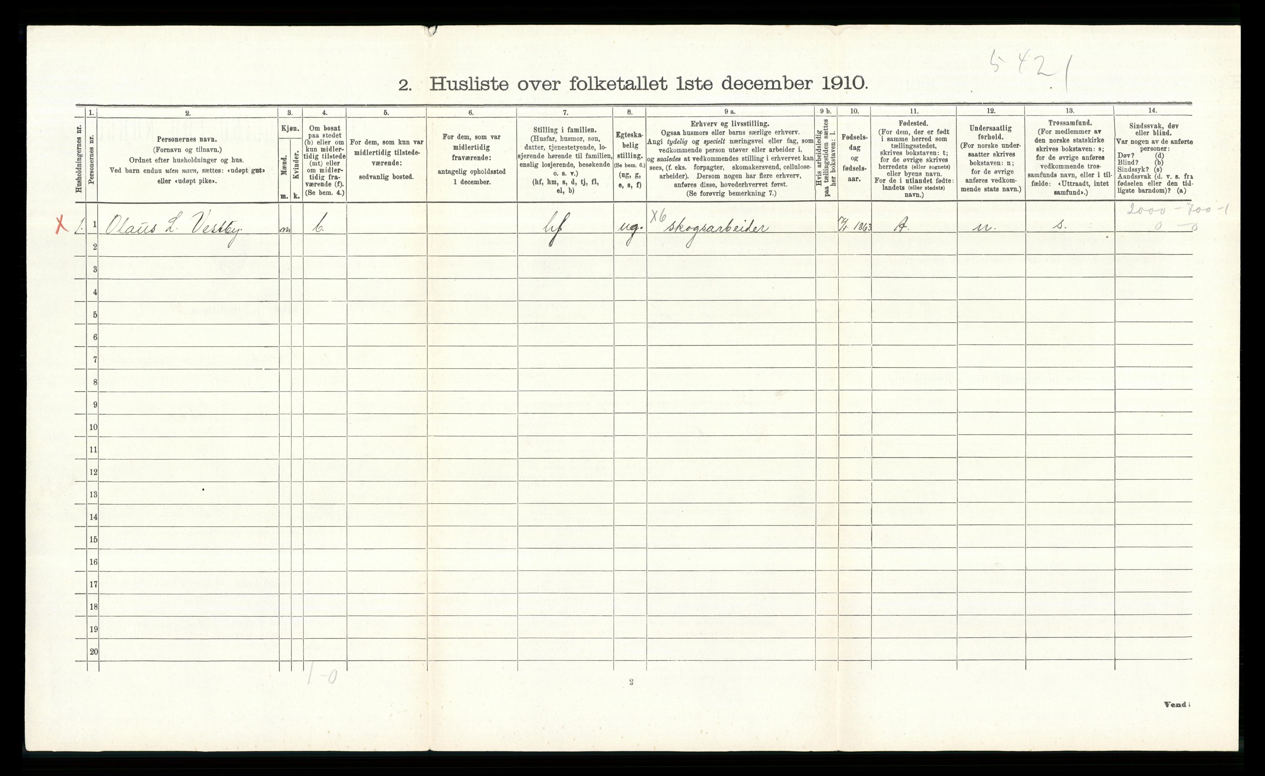 RA, 1910 census for Øvre Eiker, 1910, p. 2436